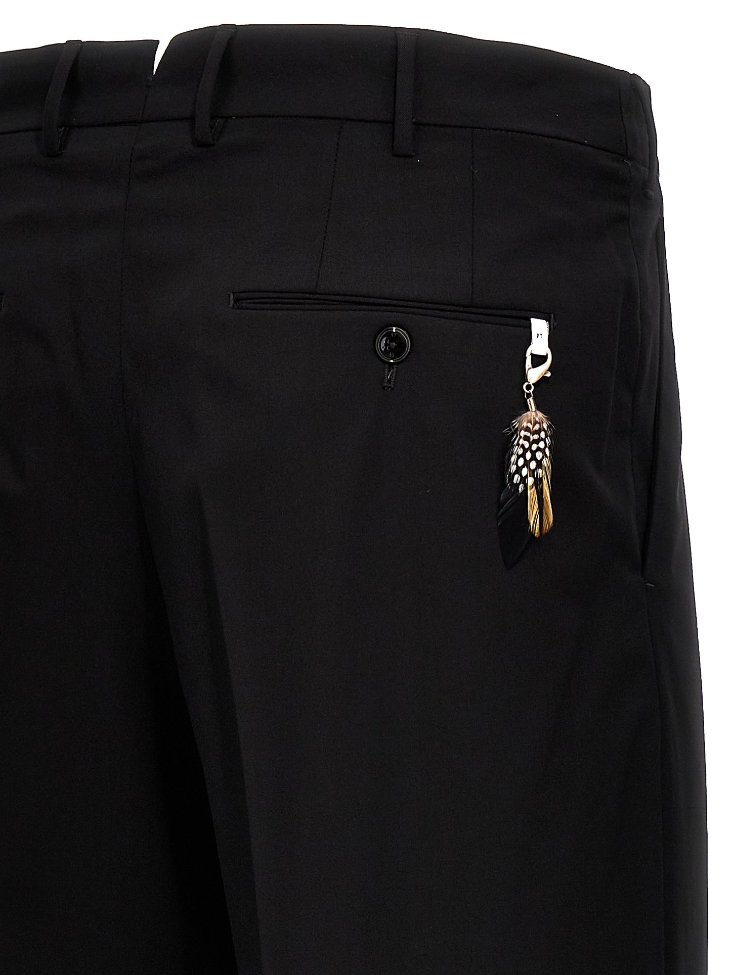PT Torino Black Virgin Wool Dress Pants