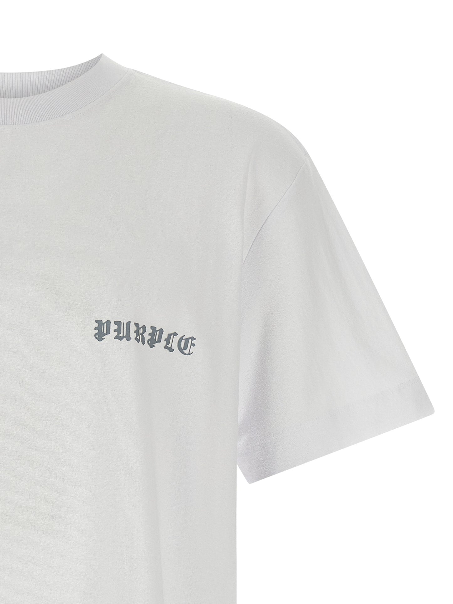 PURPLE White Cotton T-Shirt