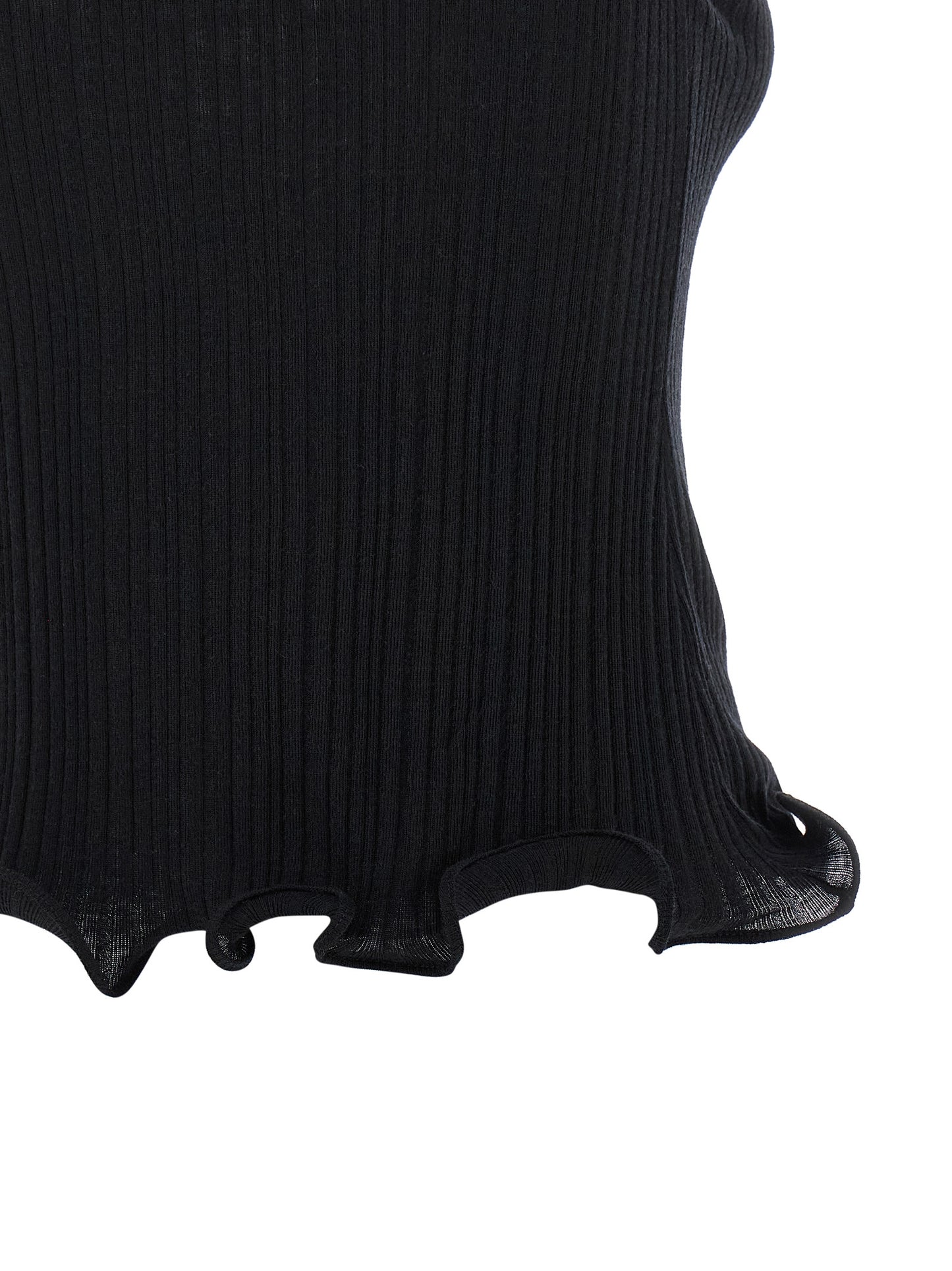 Fendi Black Polyester Sleeveles T-Shirt