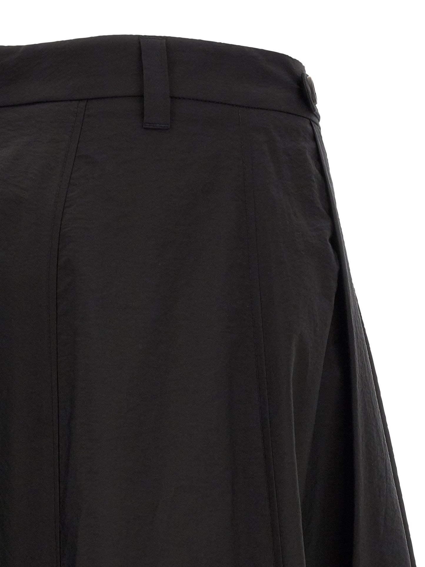 Brunello Cucinelli Black Cotton Midi Skirt