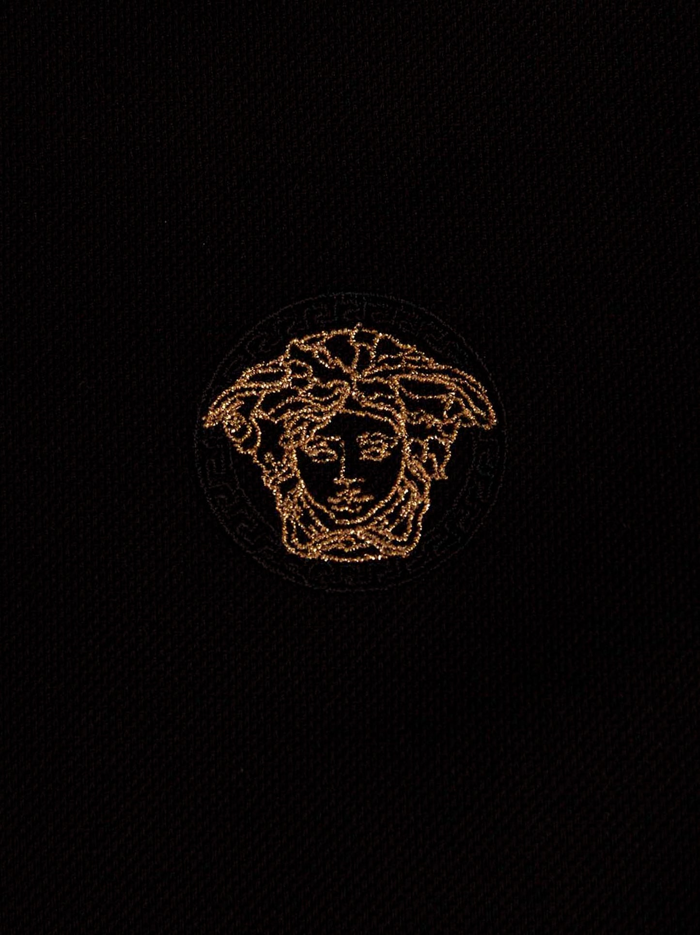 Versace Black Cotton Polo Shirt