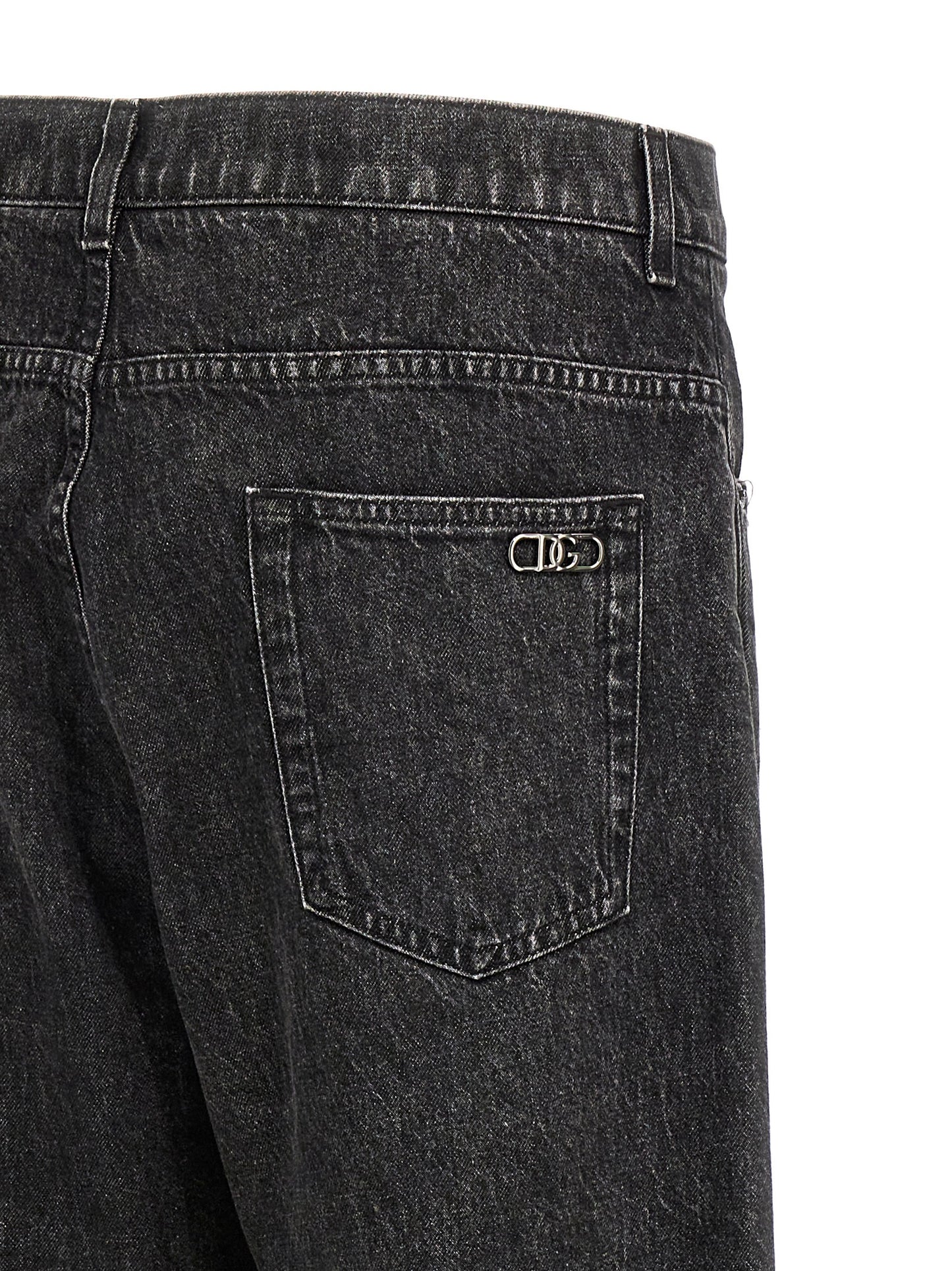 Dolce & Gabbana Black Cotton Relaxed Fit Jeans