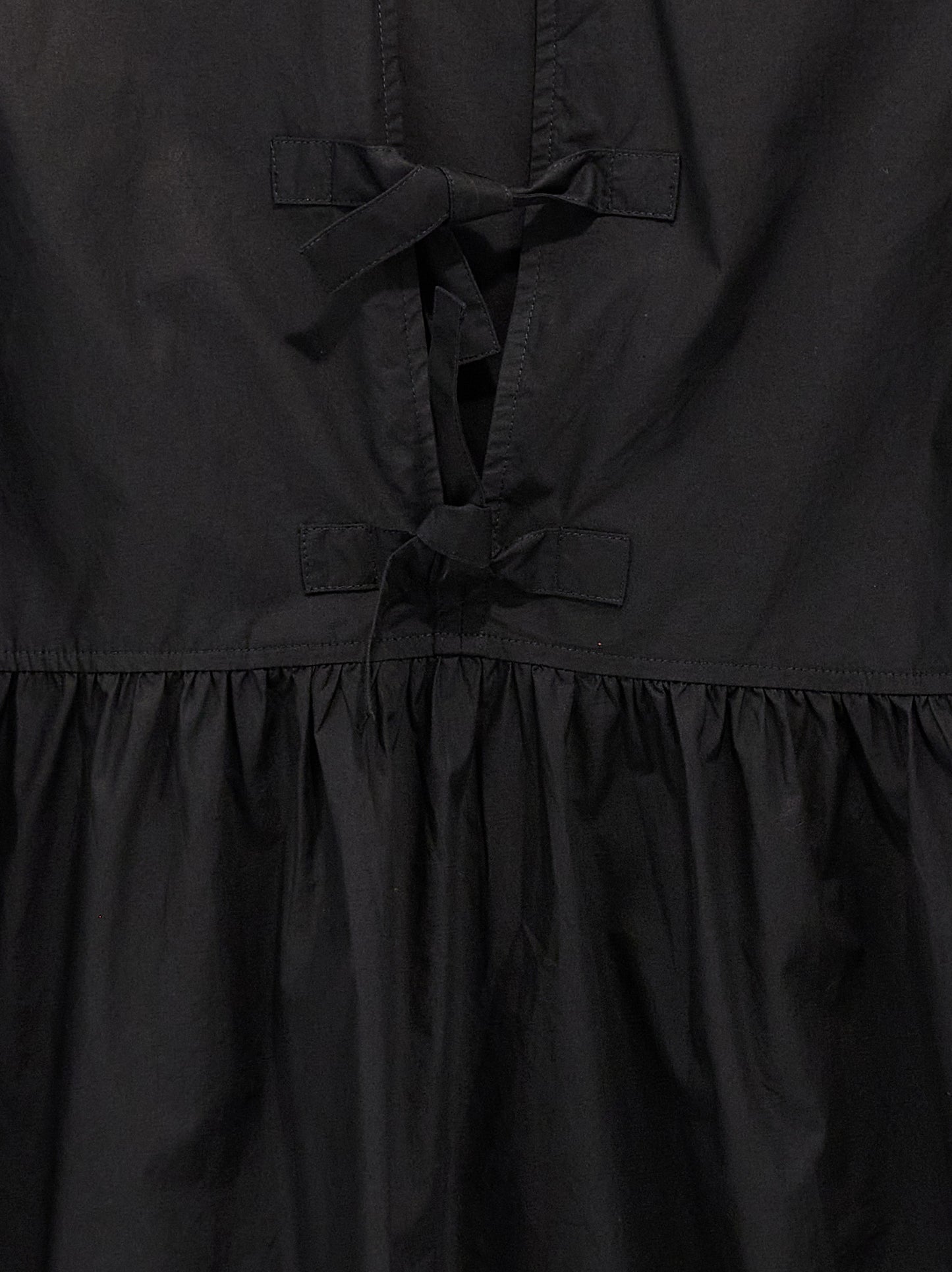 Ganni Black Cotton Short Dress