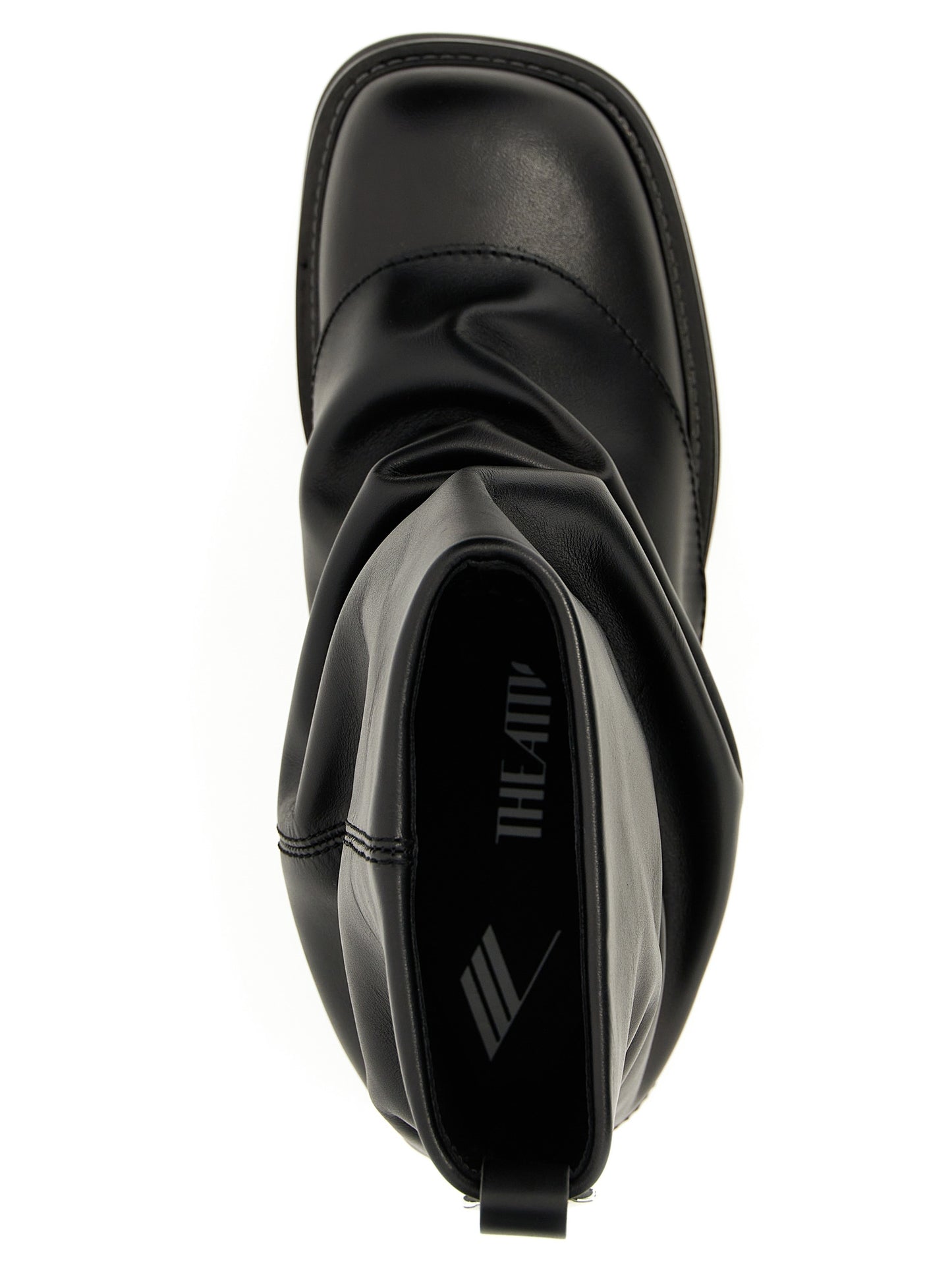 The Attico Black Calfskin Ankle Boots