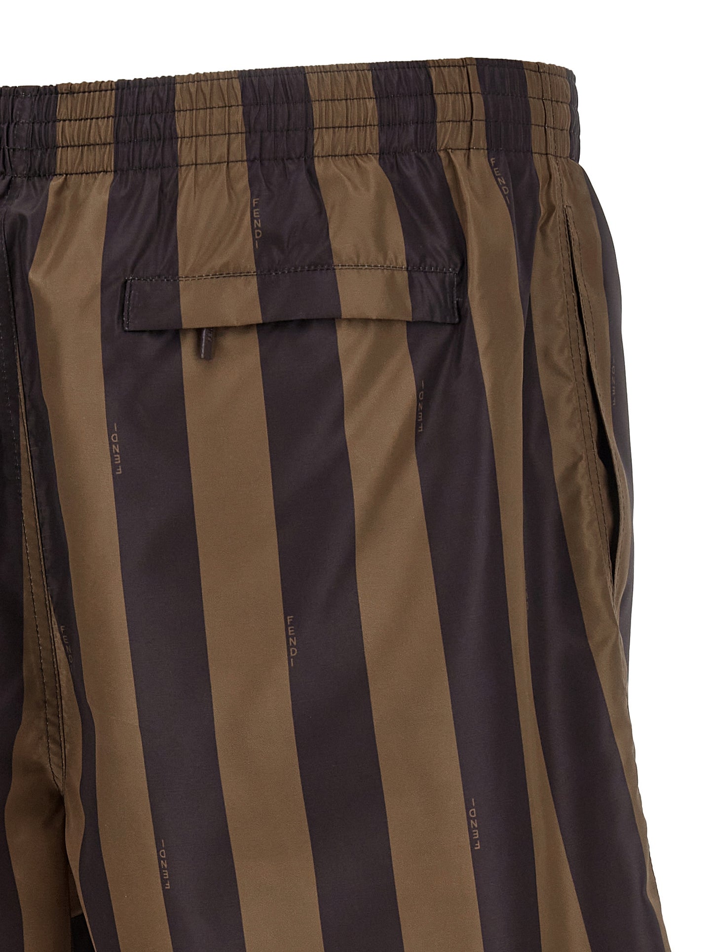 Fendi Brown Polyester Swim Shorts
