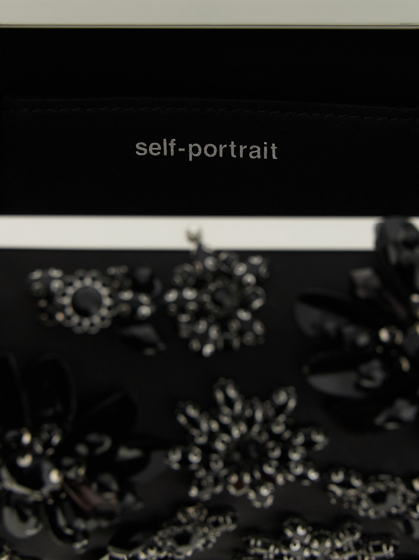 Self-Portrait Black Polyester Clutch Bag