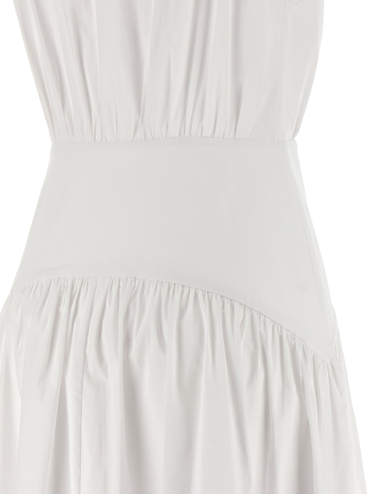 Staud White Cotton Midi Dress