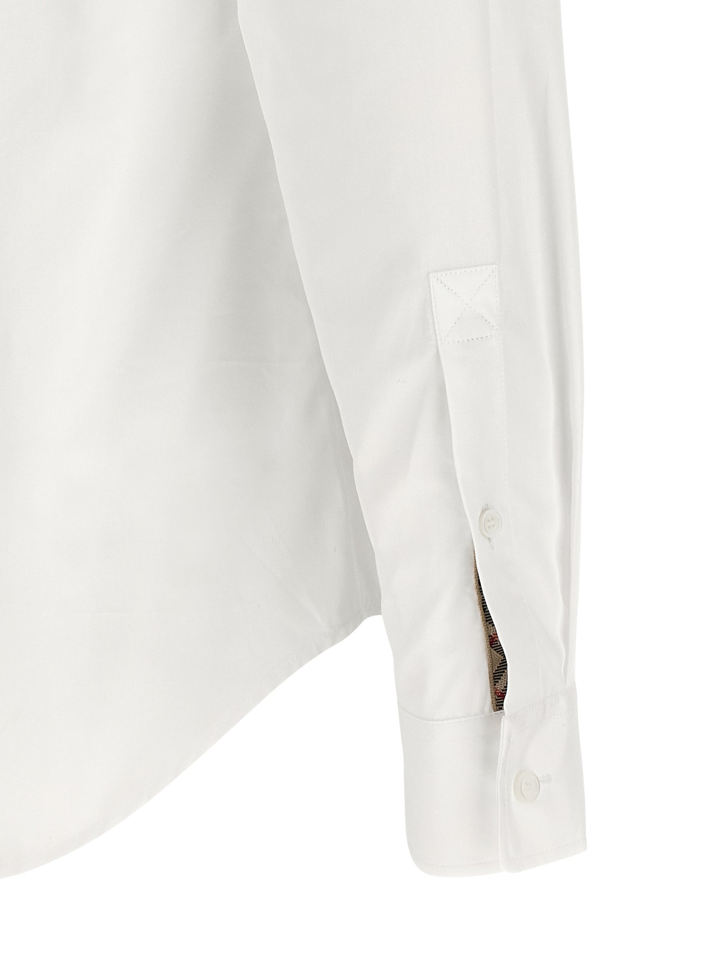 Burberry White Cotton Blouse