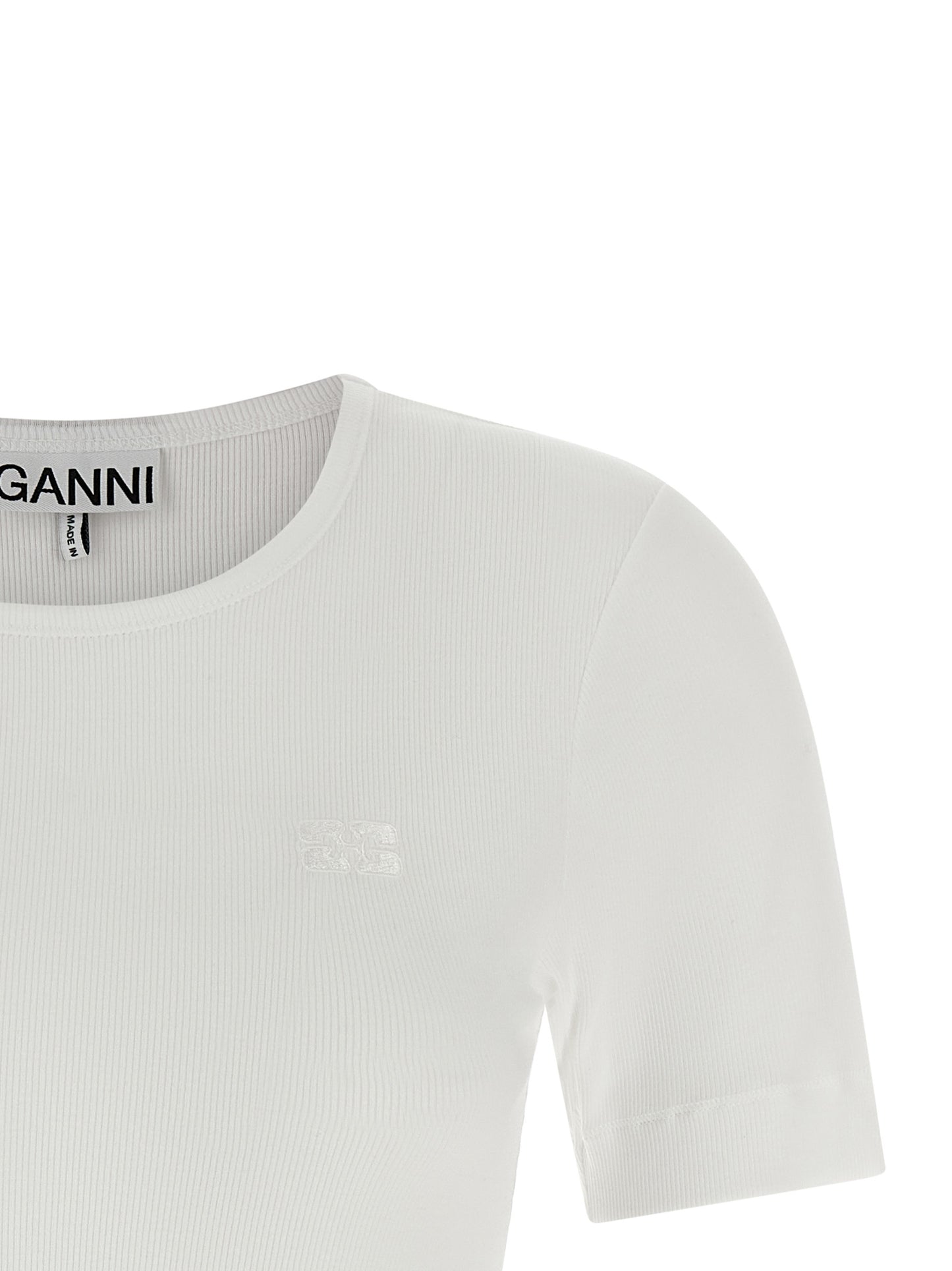 Ganni White Organic Cotton T-Shirt