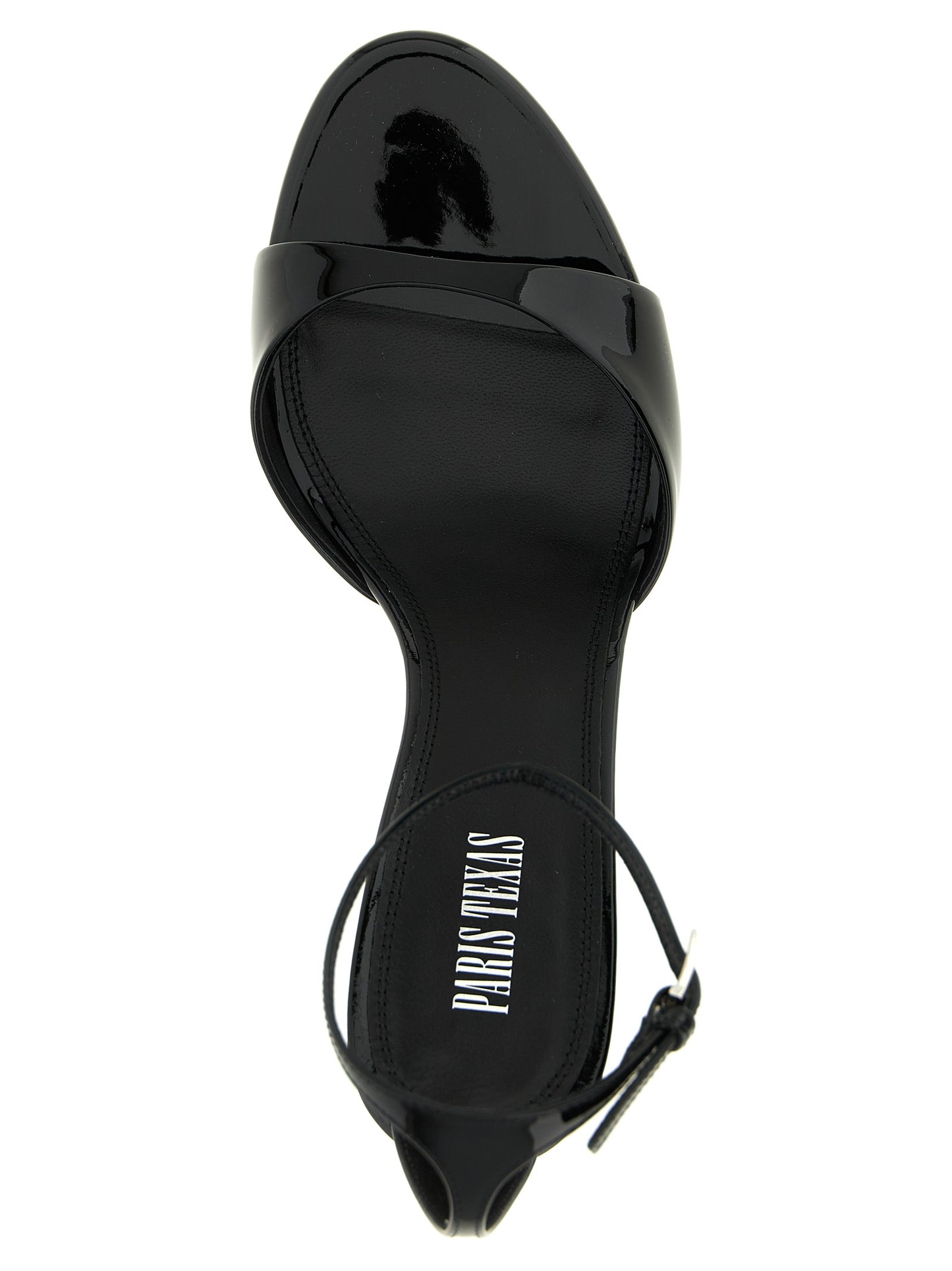 Paris Texas Black Calfskin Stiletto Heel Sandals