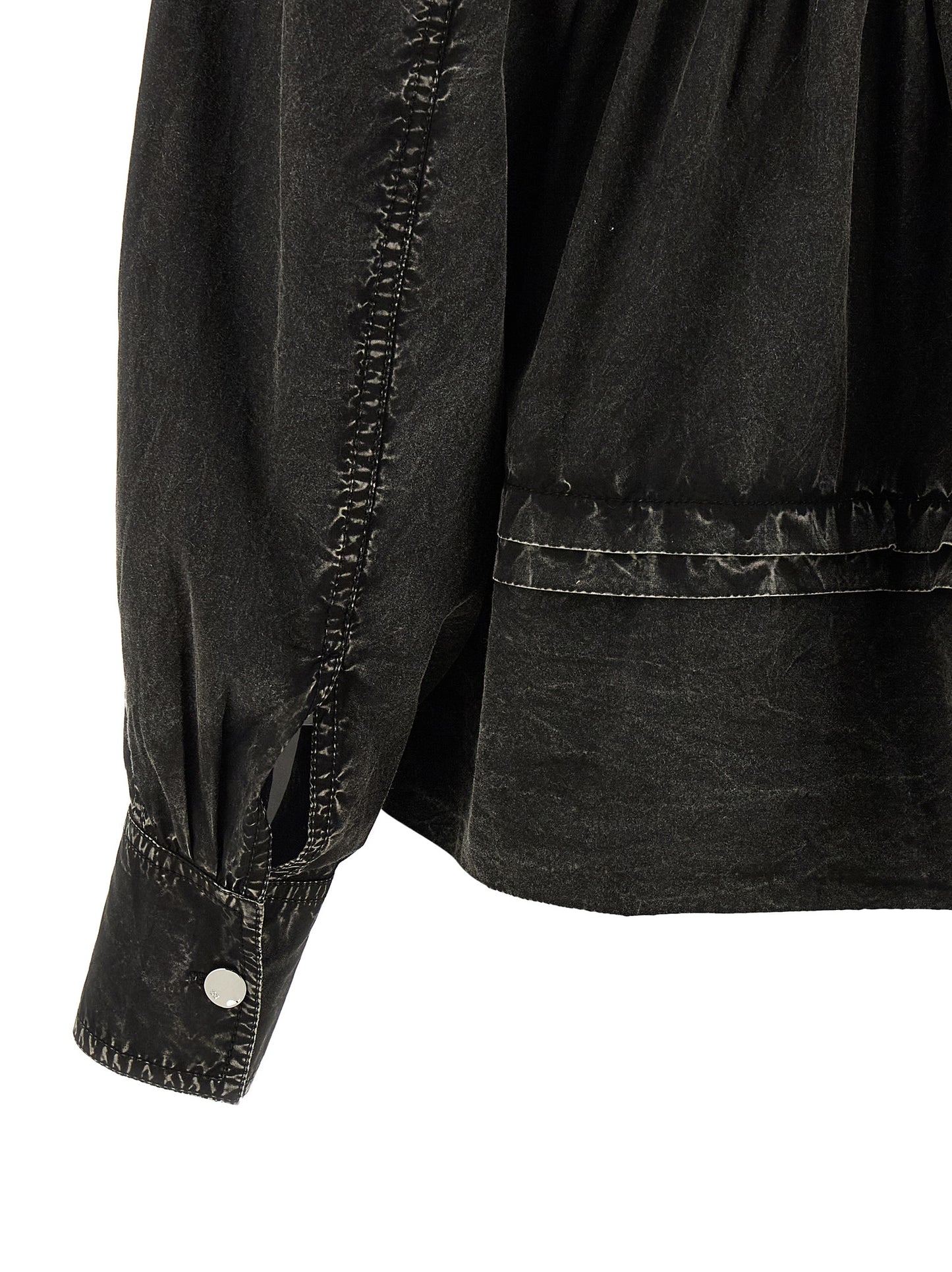 Ganni Black Organic Cotton Blouse
