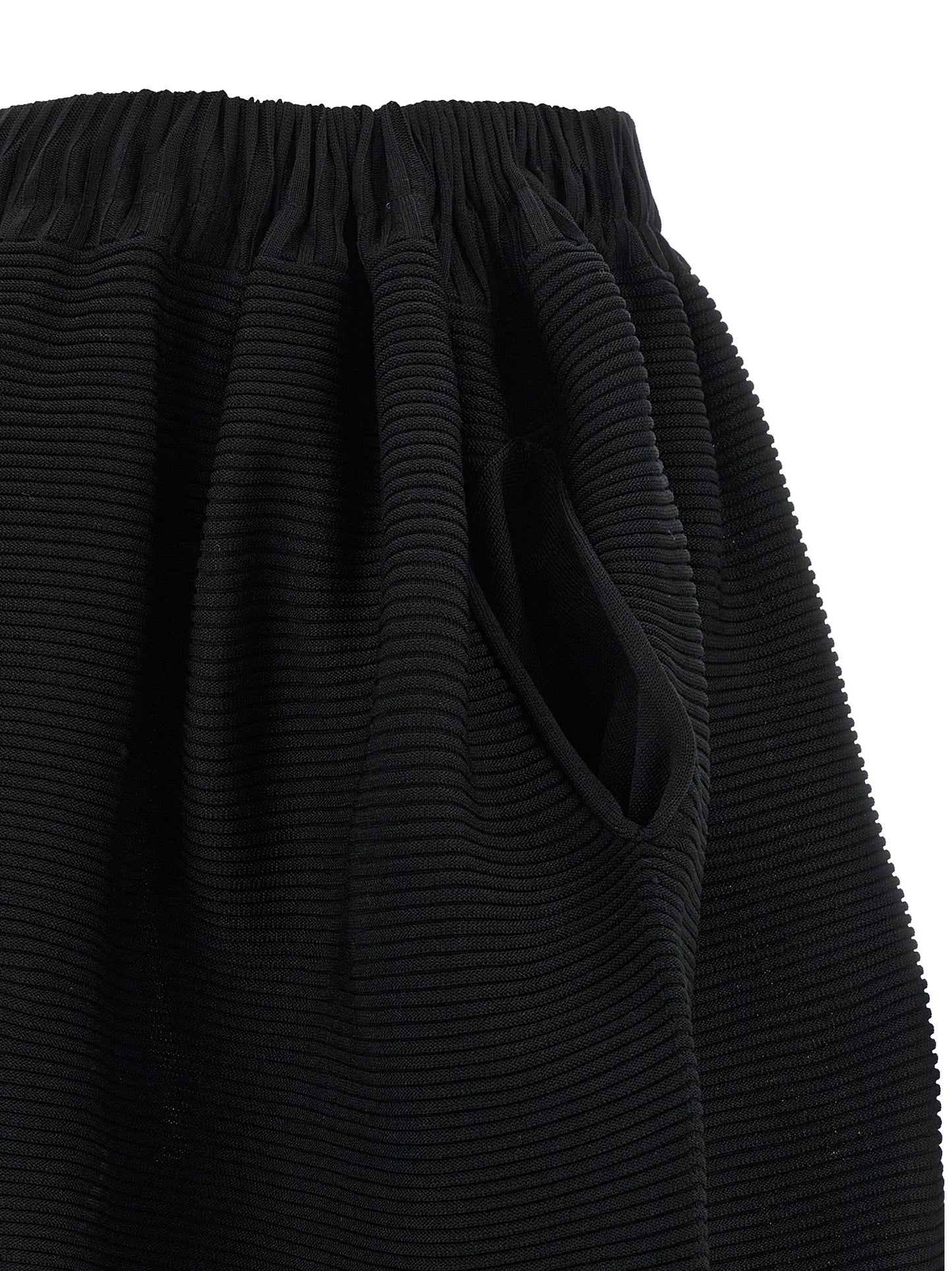 Issey Miyake Black Polyester Midi Skirt
