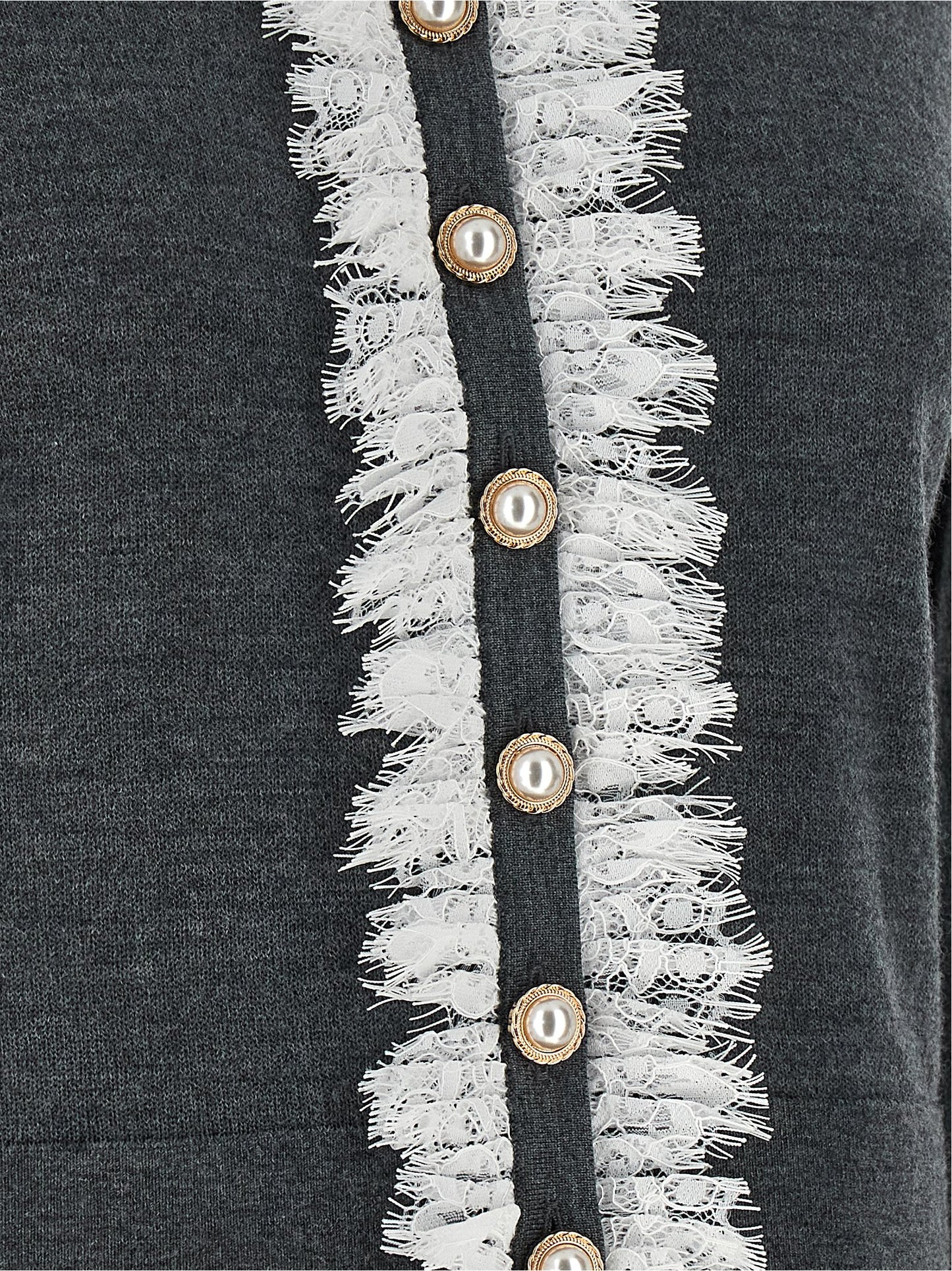 Self-Portrait Gray Wool Cardigan
