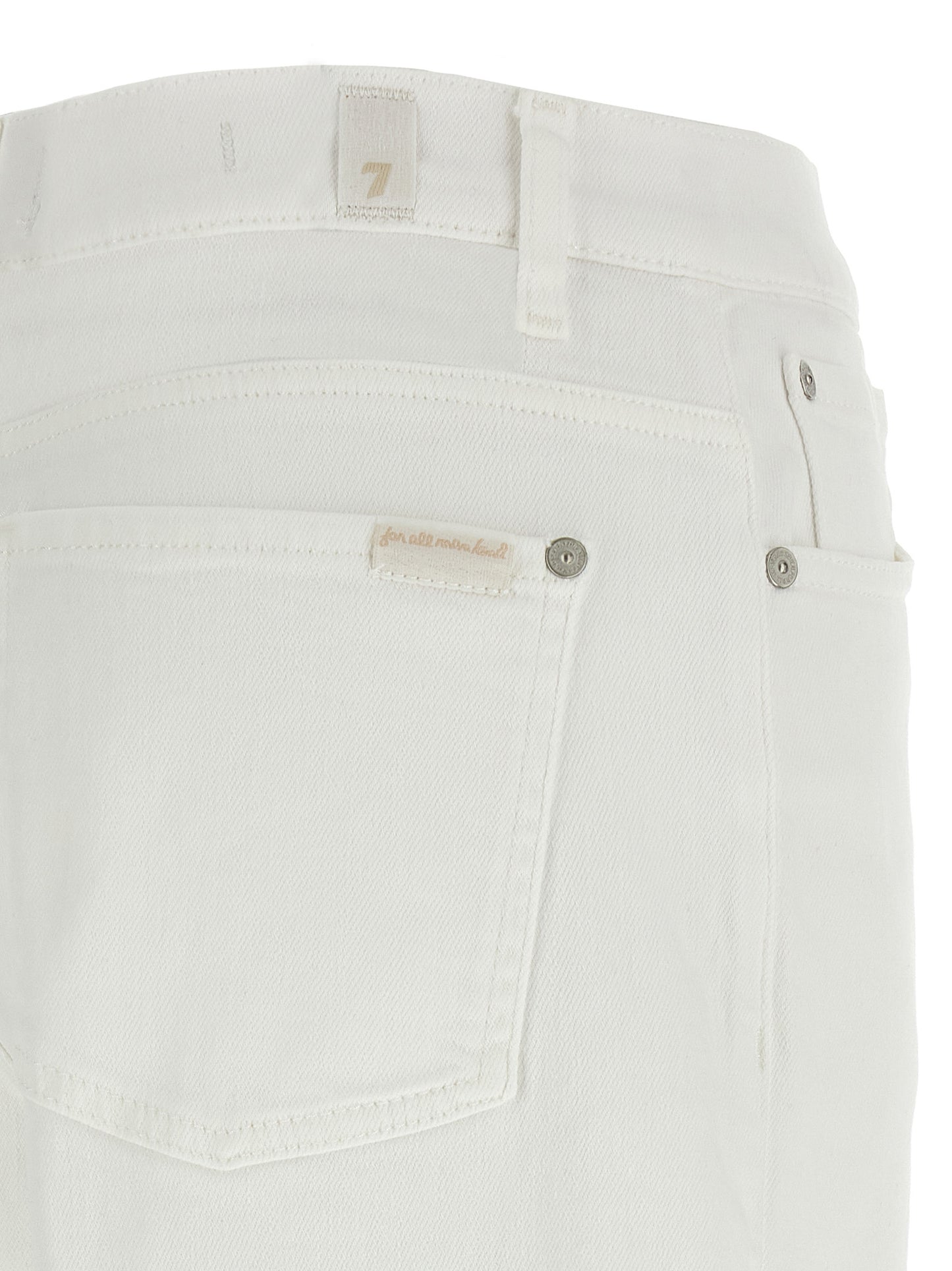 7 For All Mankind White Cotton Straight-Leg Jeans