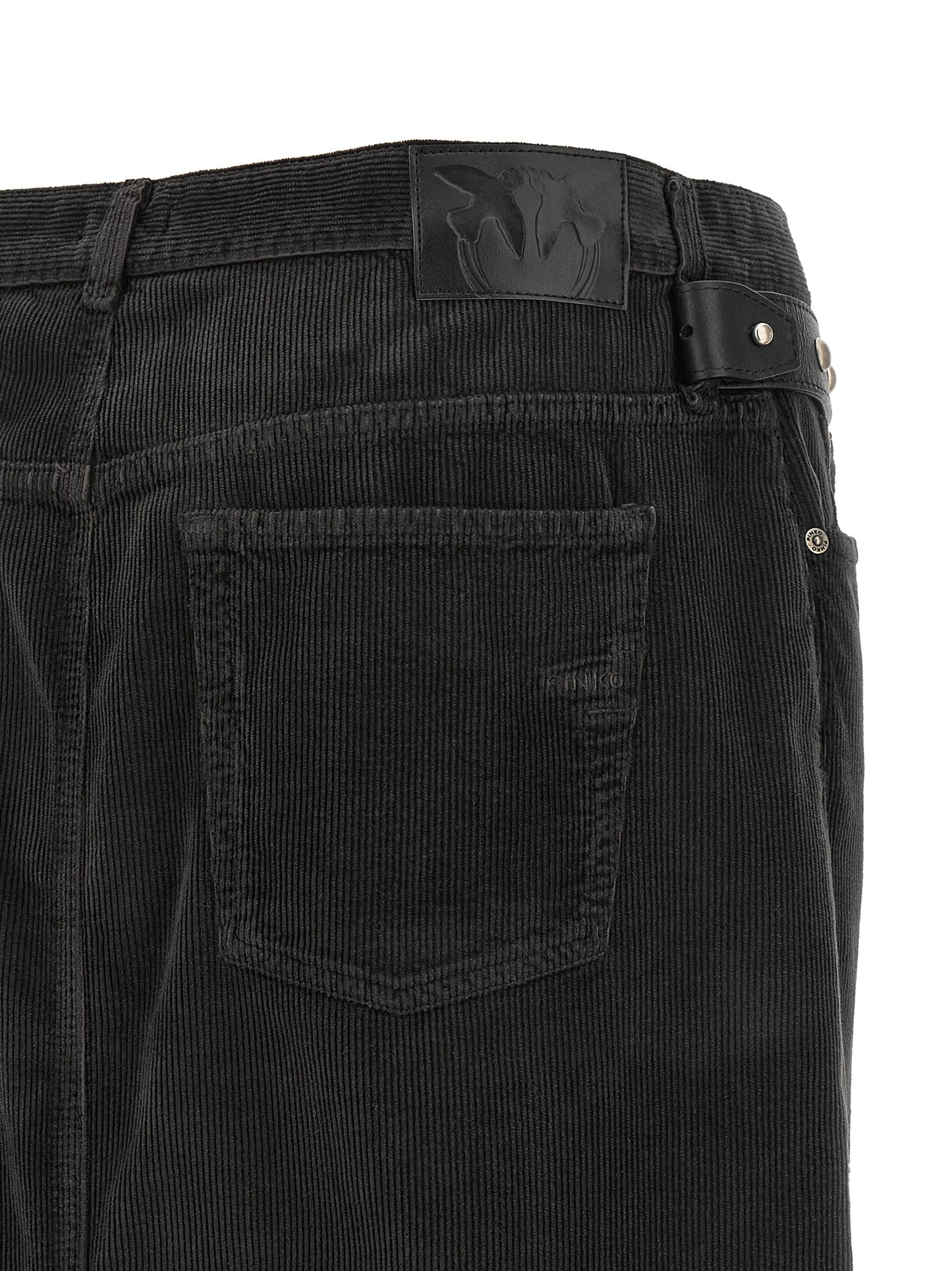 PINKO Black Cotton Midi Skirt