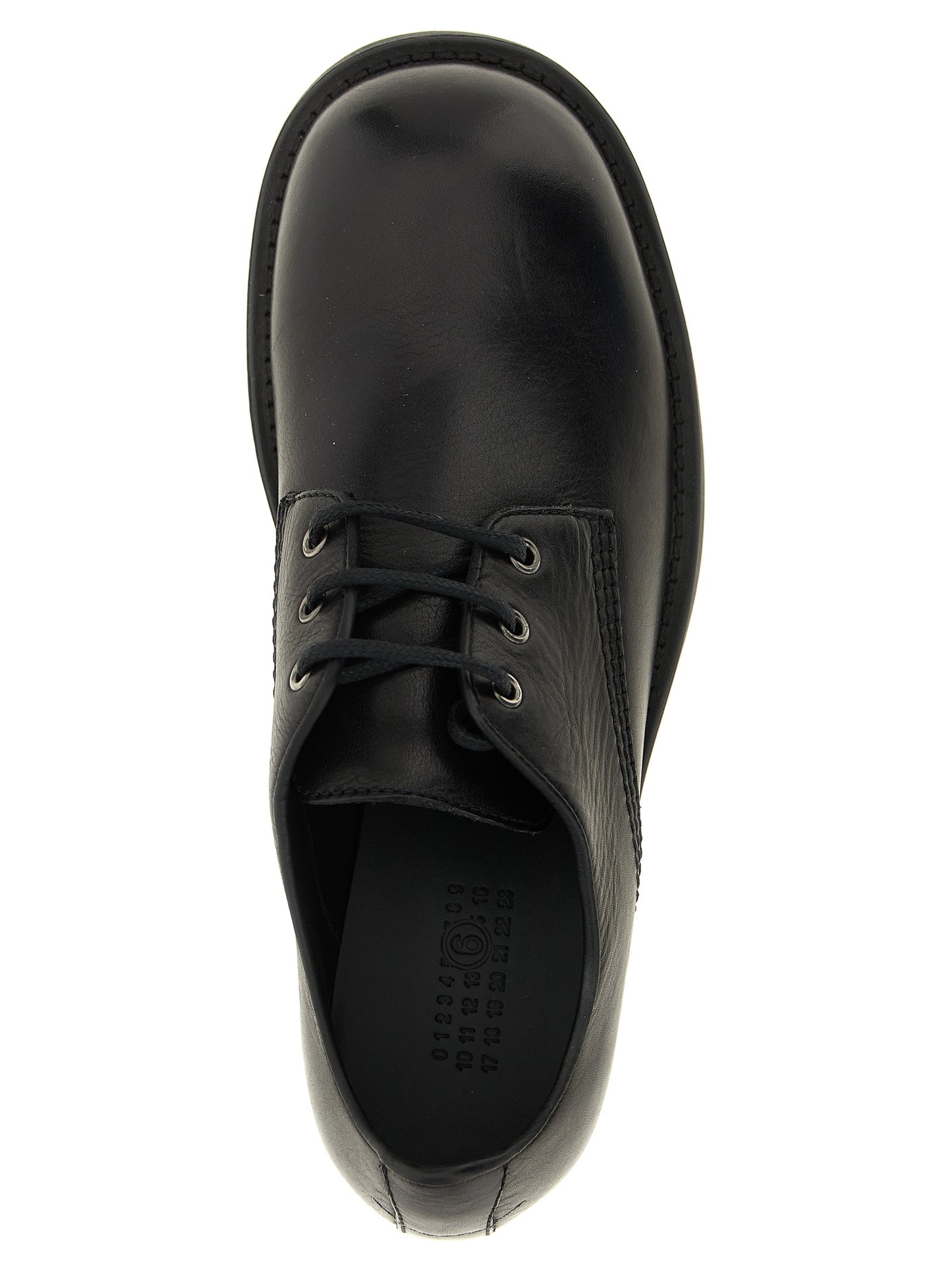 MM6 Maison Margiela Black Cowhide Oxfords And Derbies
