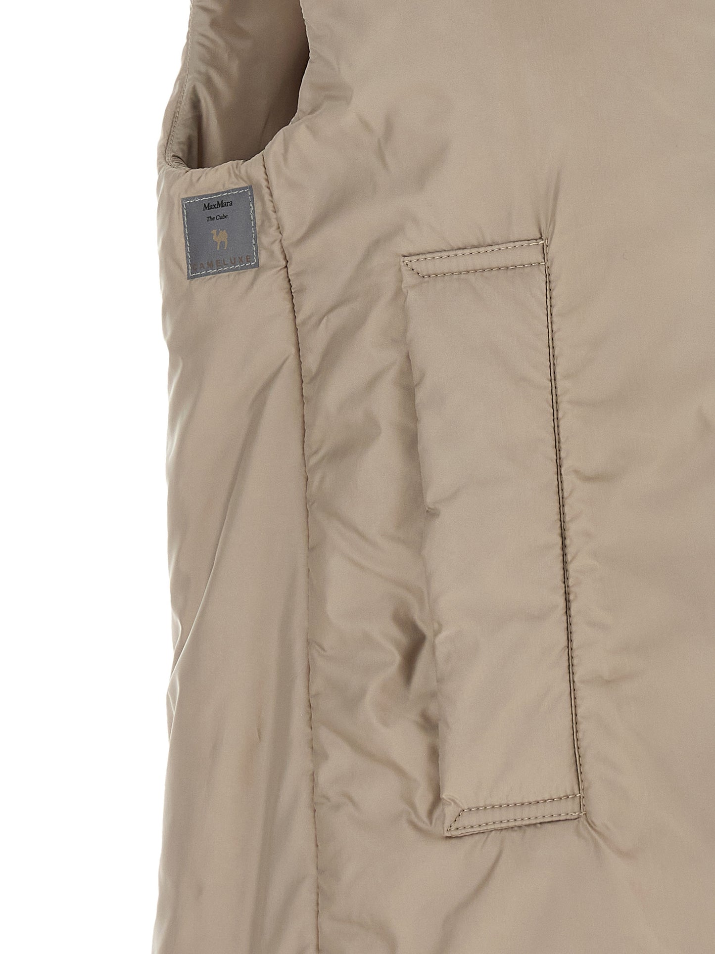 Max Mara Beige Polyester Sleeveless Jacket