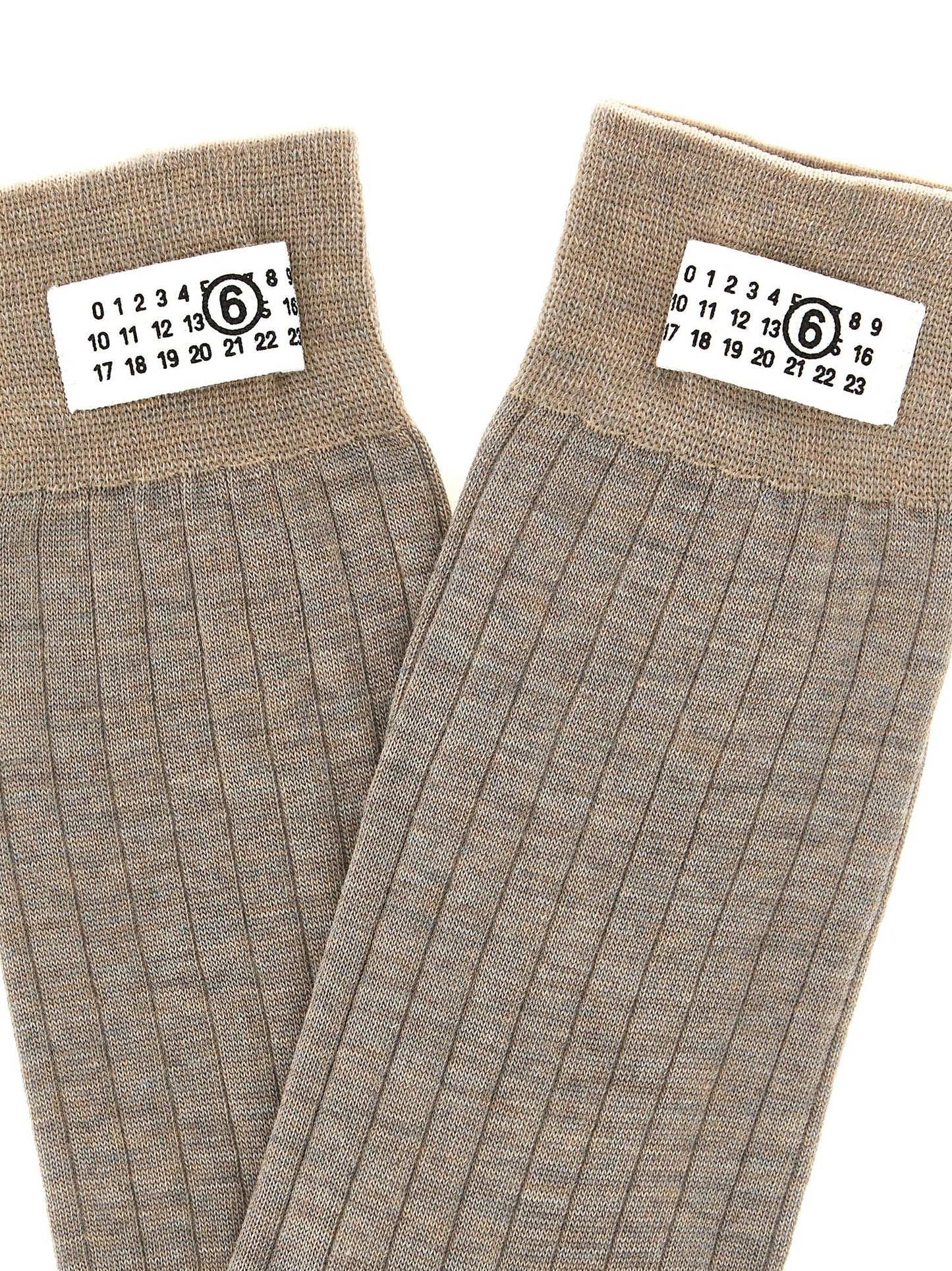 MM6 Maison Margiela Beige Wool Socks