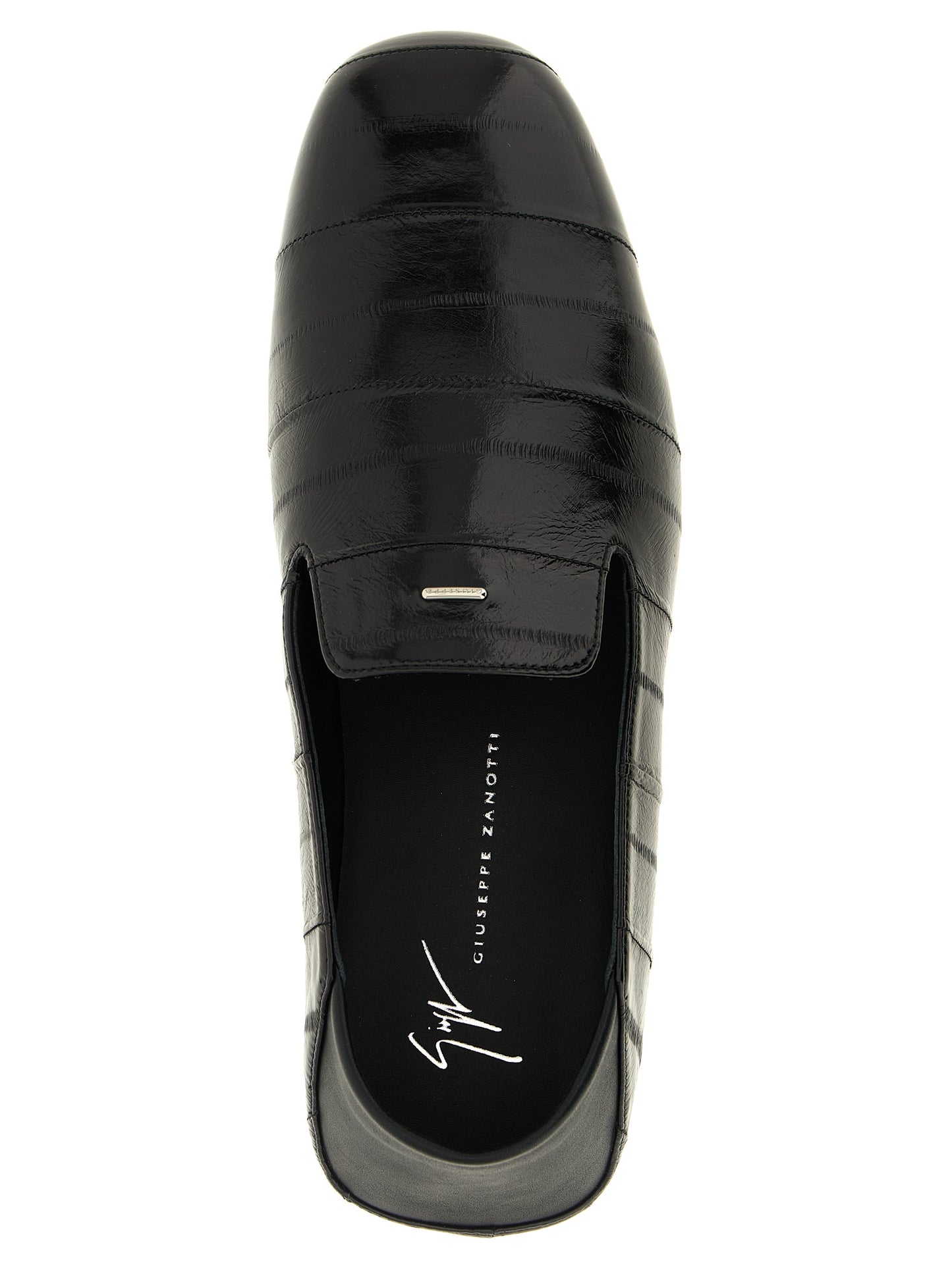 Giuseppe Zanotti Black Leather Slip-On Loafers