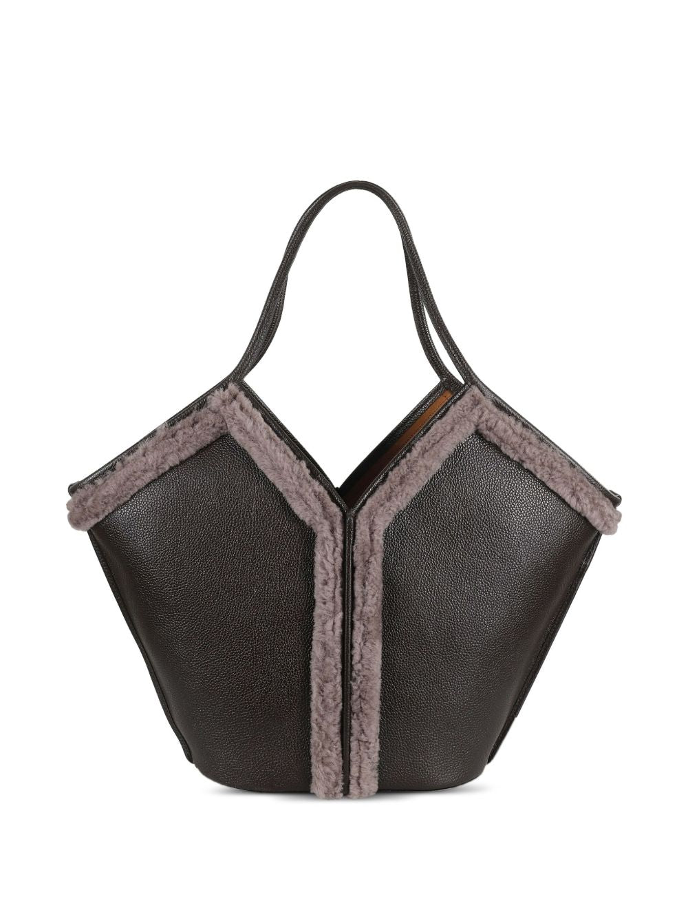 Hereu Hereu Shearling-trimmed tote bag