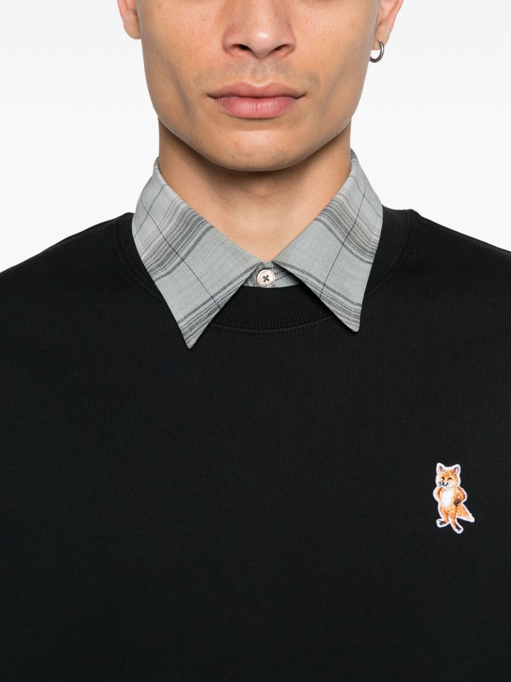 Maison Kitsuné Maison Kitsuné Fox-embroidered cotton sweatshirt