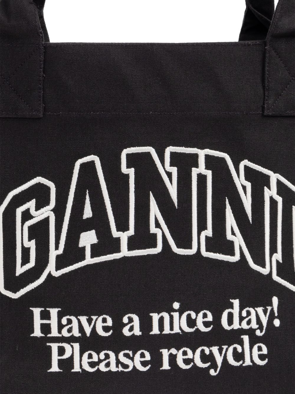 Ganni Ganni Recycled cotton large tote bag