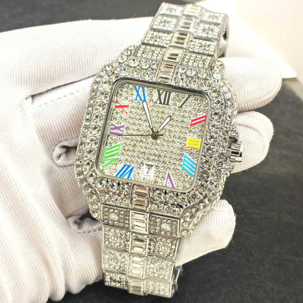 Elite Men's Diamond Quartz Timepiece