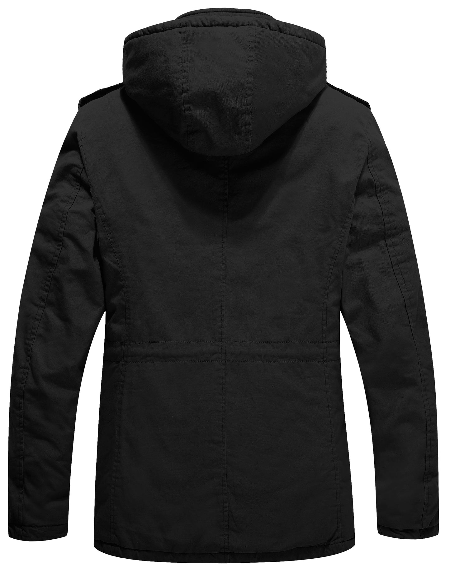 Men'S Winter Coat Warm Puffer Jacket Hooded Winter Puffer Jacket Black L