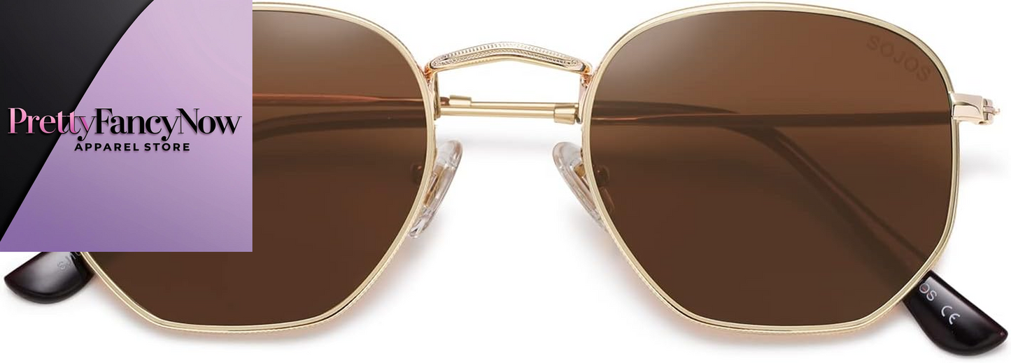 Designer Hexagonal Polarized Sunglasses