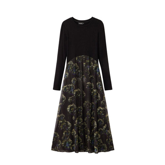 Desigual Black Polyester Casual Dress