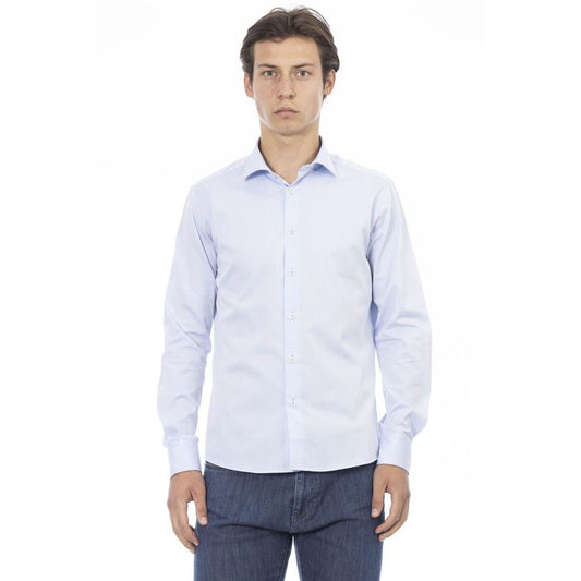 Baldinini Trend Blue Cotton Long Sleeve T-Shirt