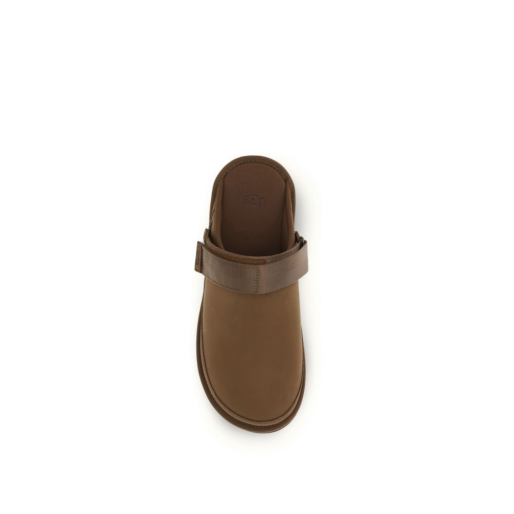 UGG Brown Calf Leather Bos Taurus Mules