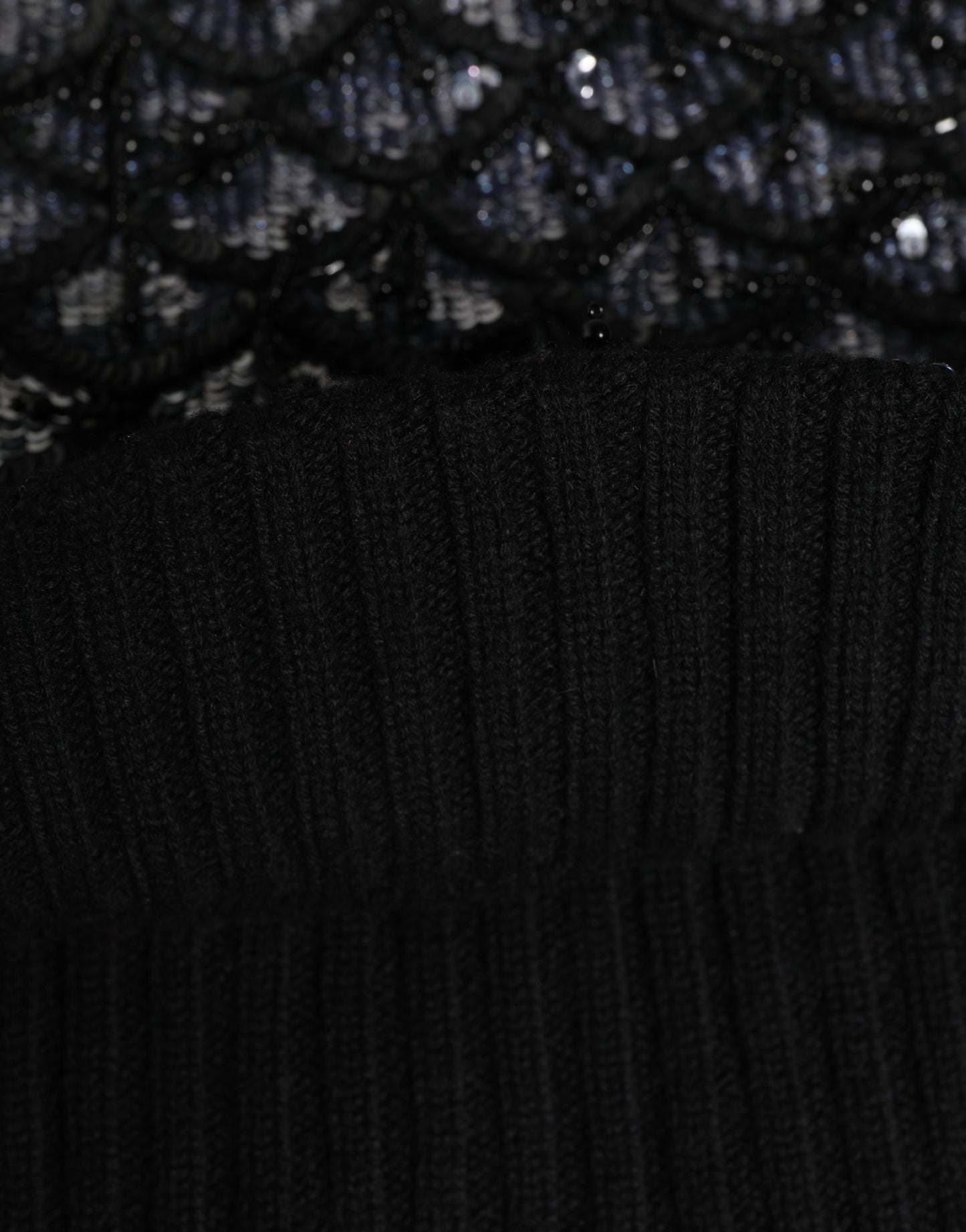 Dolce & Gabbana Black Wool Crystal Embellished Balaclava Hat