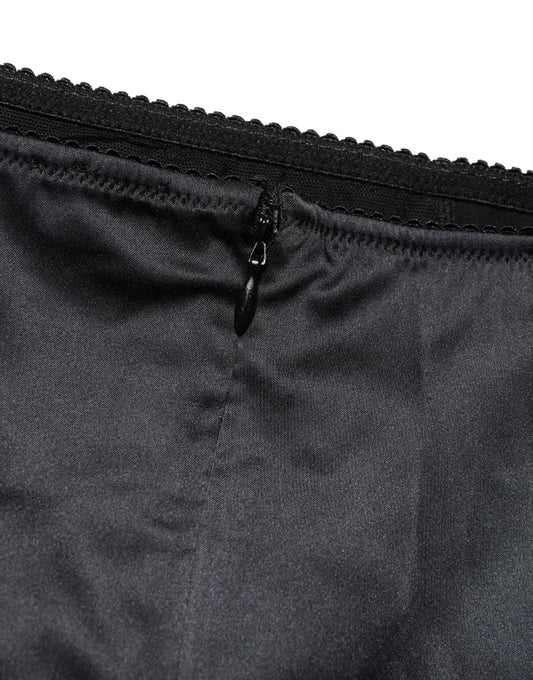 Dolce & Gabbana Black Silk Blend High Waist Girdle Panty Underwear