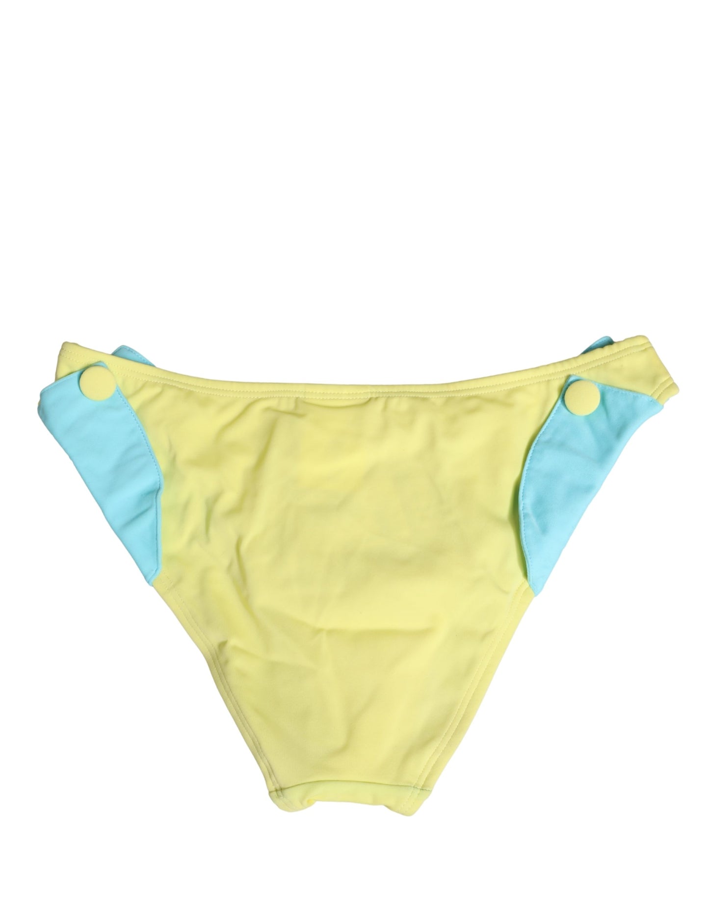 Pyrex Yellow Blue Bandeau Top Bikini Bottom 2 Piece Swimwear