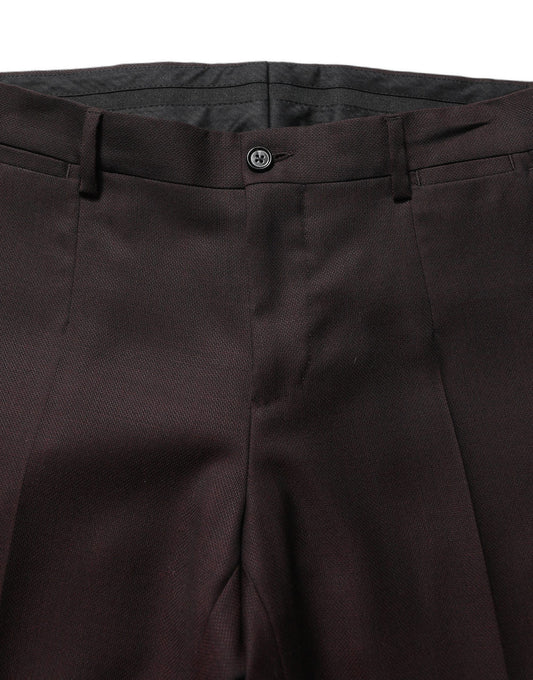 Dolce & Gabbana Brown Straight Leg Dress Silk Trousers Pants