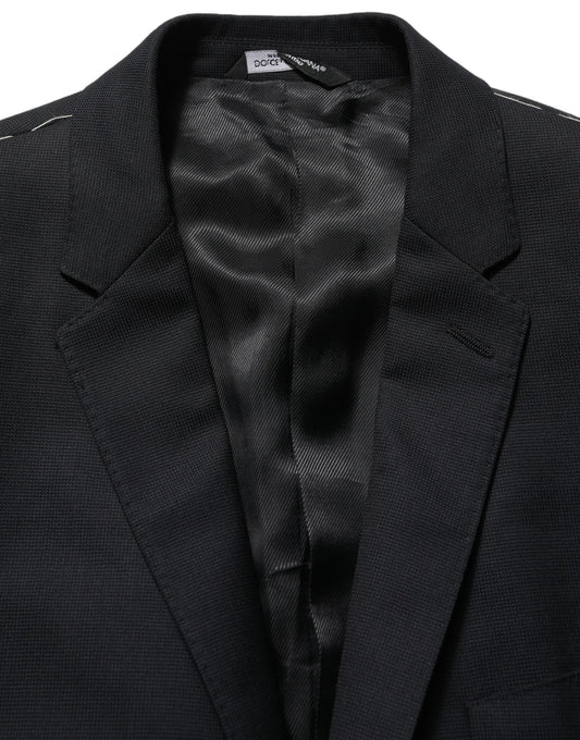 Dolce & Gabbana Black Wool Single Breasted Blazer Jacket