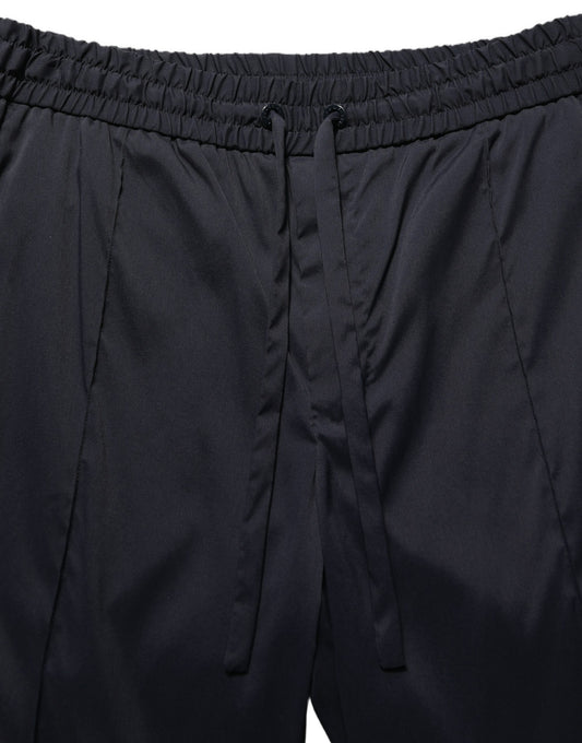 Dolce & Gabbana Black Nylon Straight Jogger Sweatpants Pants