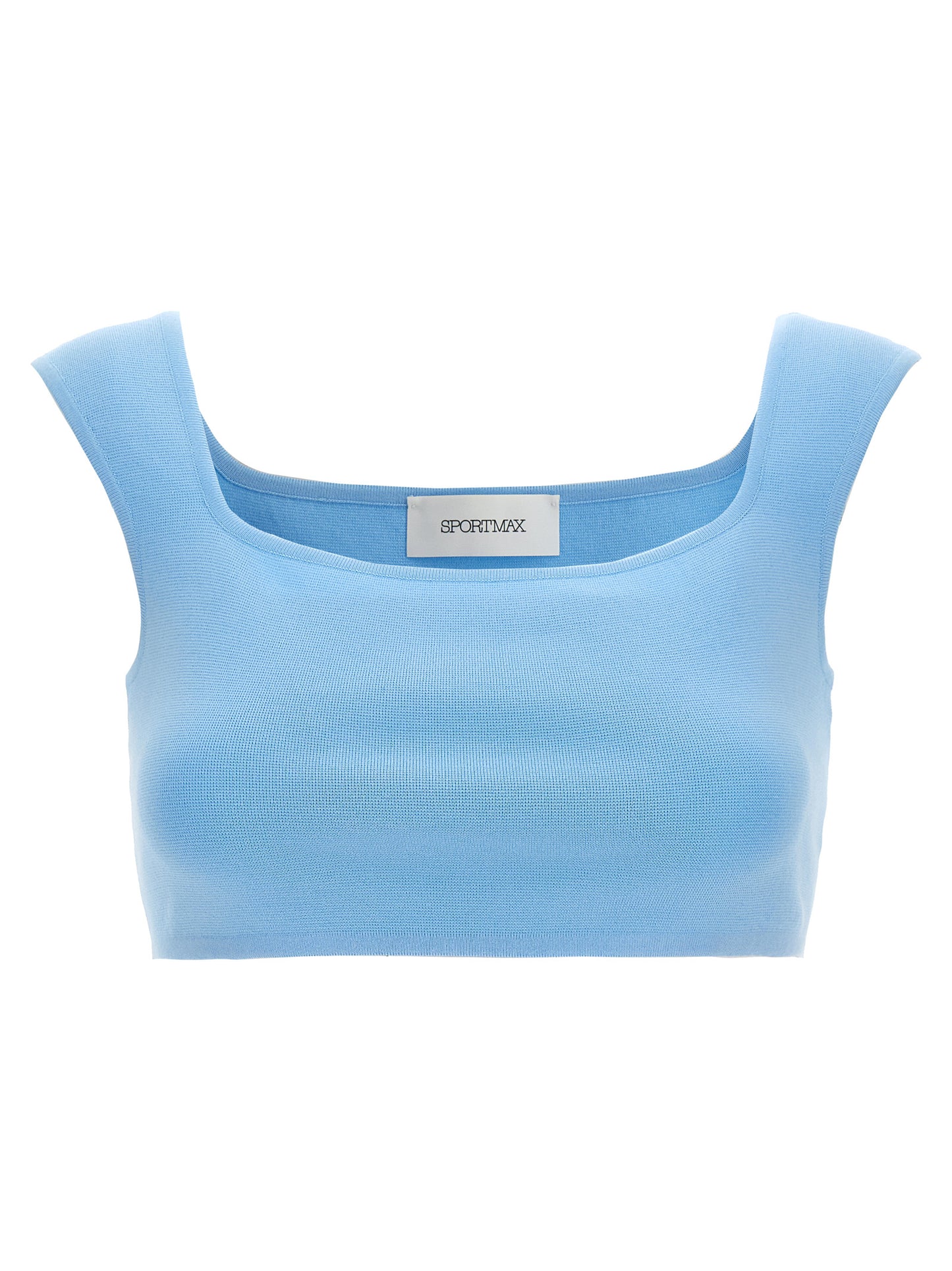 Sportmax Blue Cotton Sleeveles T-Shirt
