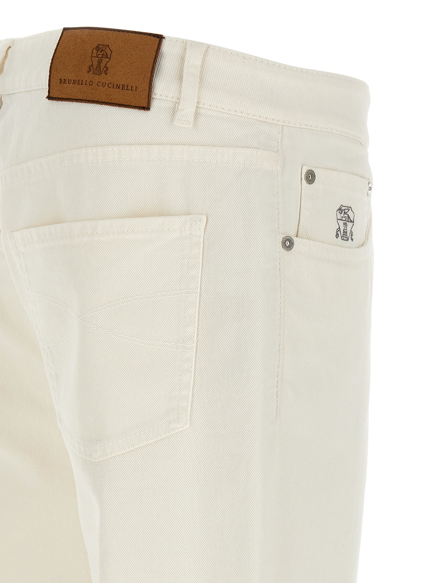 Brunello Cucinelli White Cotton Jeans Denim