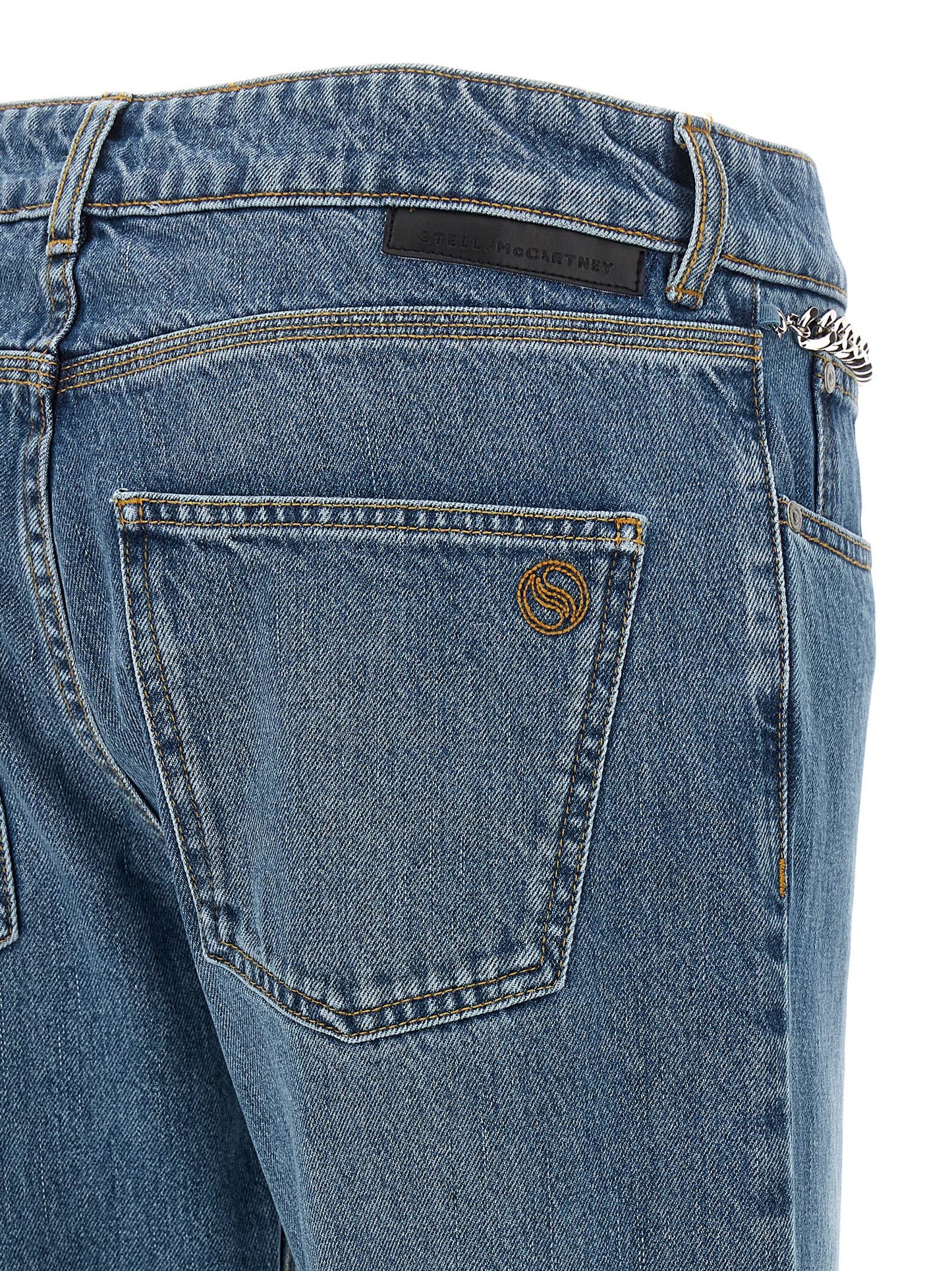 Stella McCartney Blue Cotton Cropped Jeans