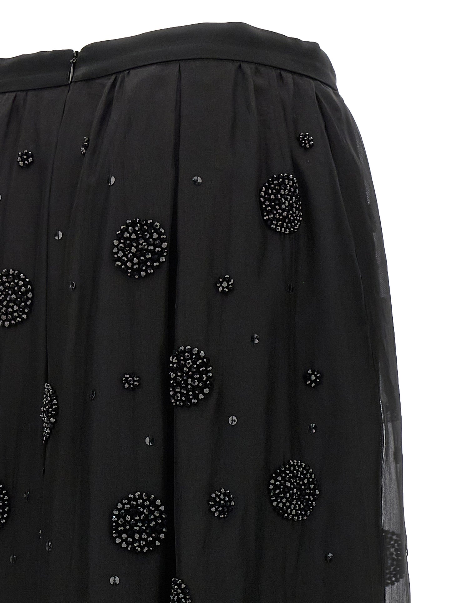 Max Mara Black Silk Midi Skirt