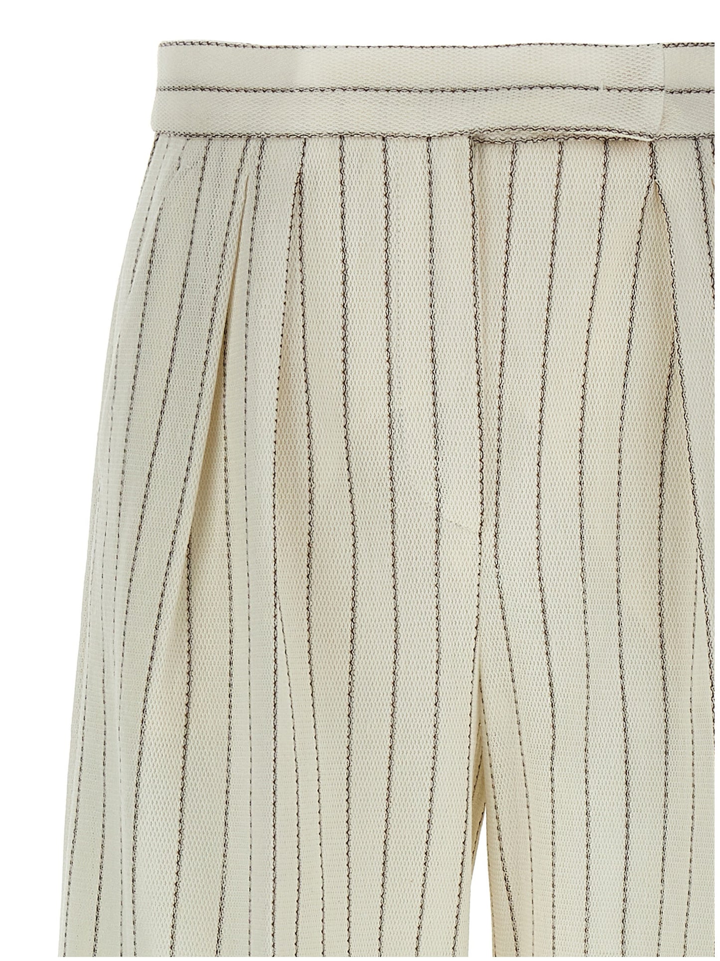 Max Mara White Cotton Casual Pants