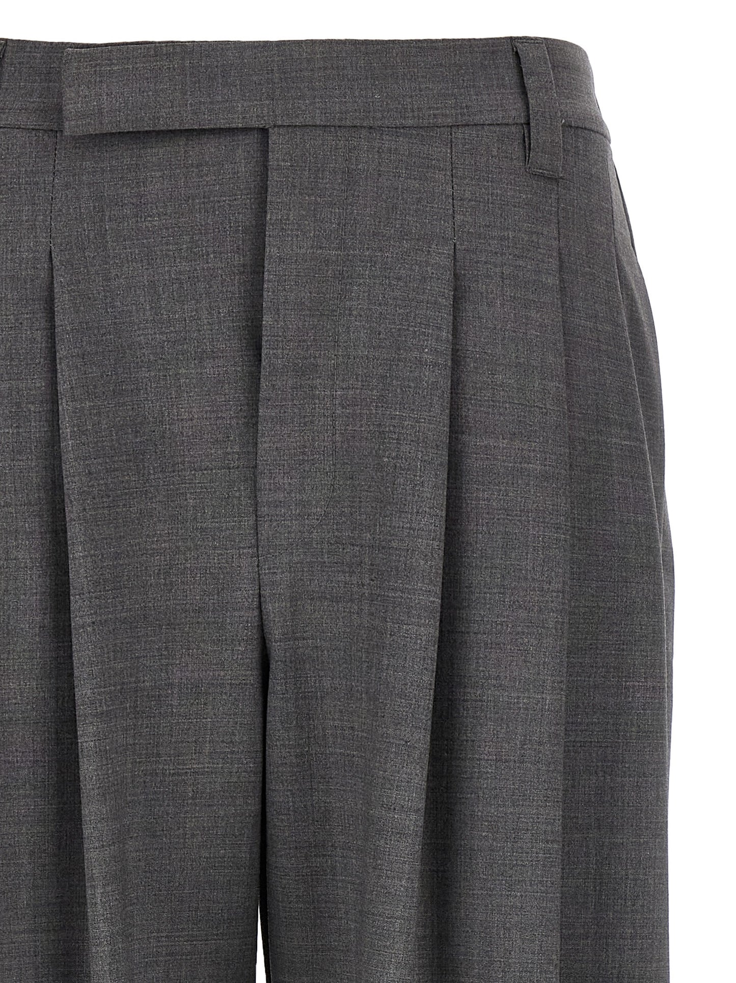 Brunello Cucinelli Gray Virgin Wool Casual Pants
