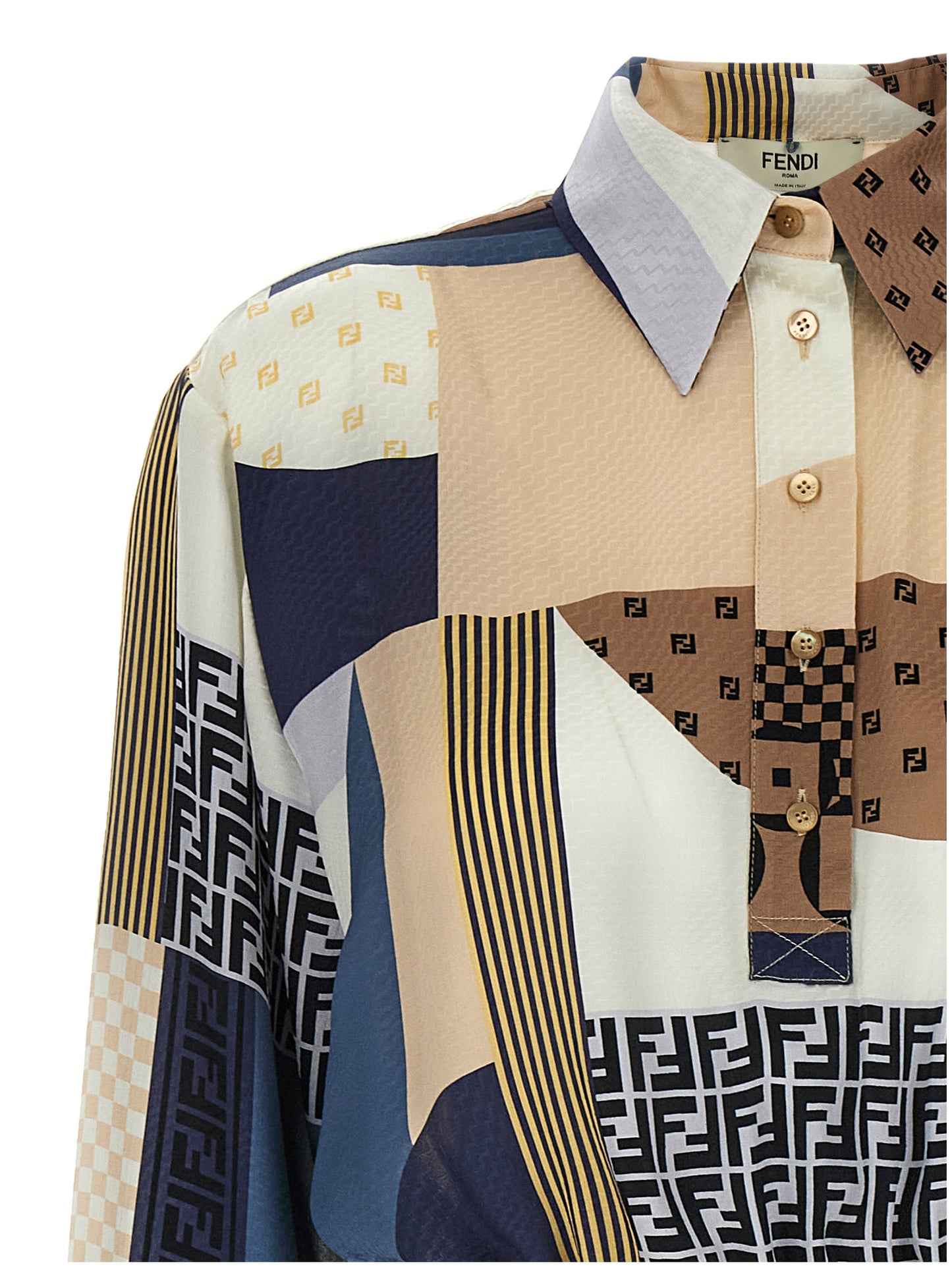 Fendi Multicolor Silk Midi Dress