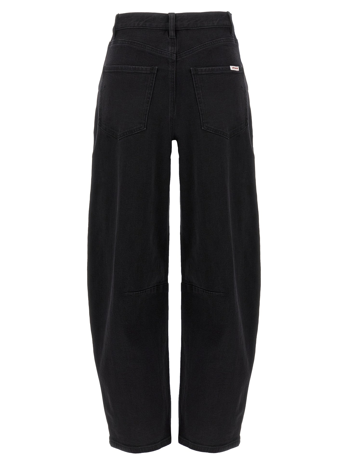 Self-Portrait Black Cotton High-Waisted Jean
