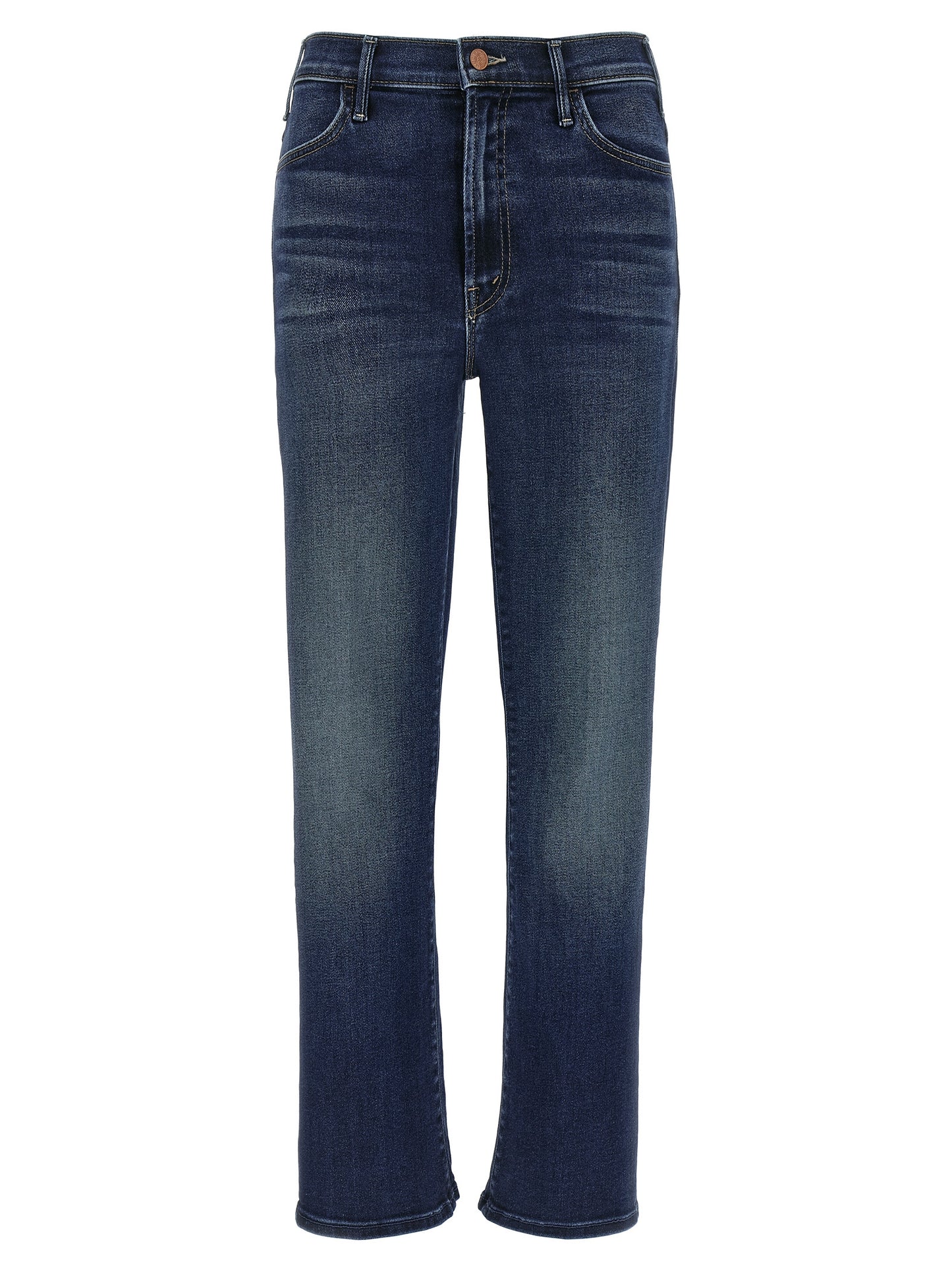 Mother Denim Blue Cotton Flared Jeans