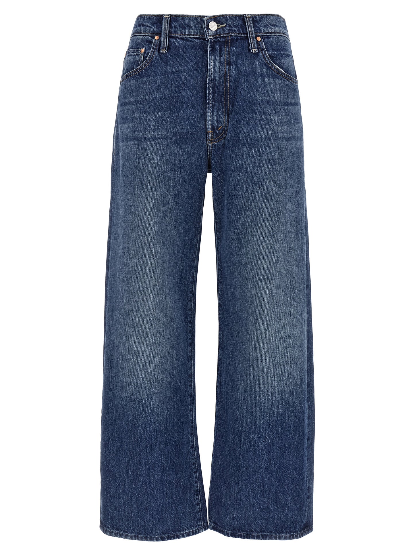 Mother Denim Blue Cotton Flared Jeans