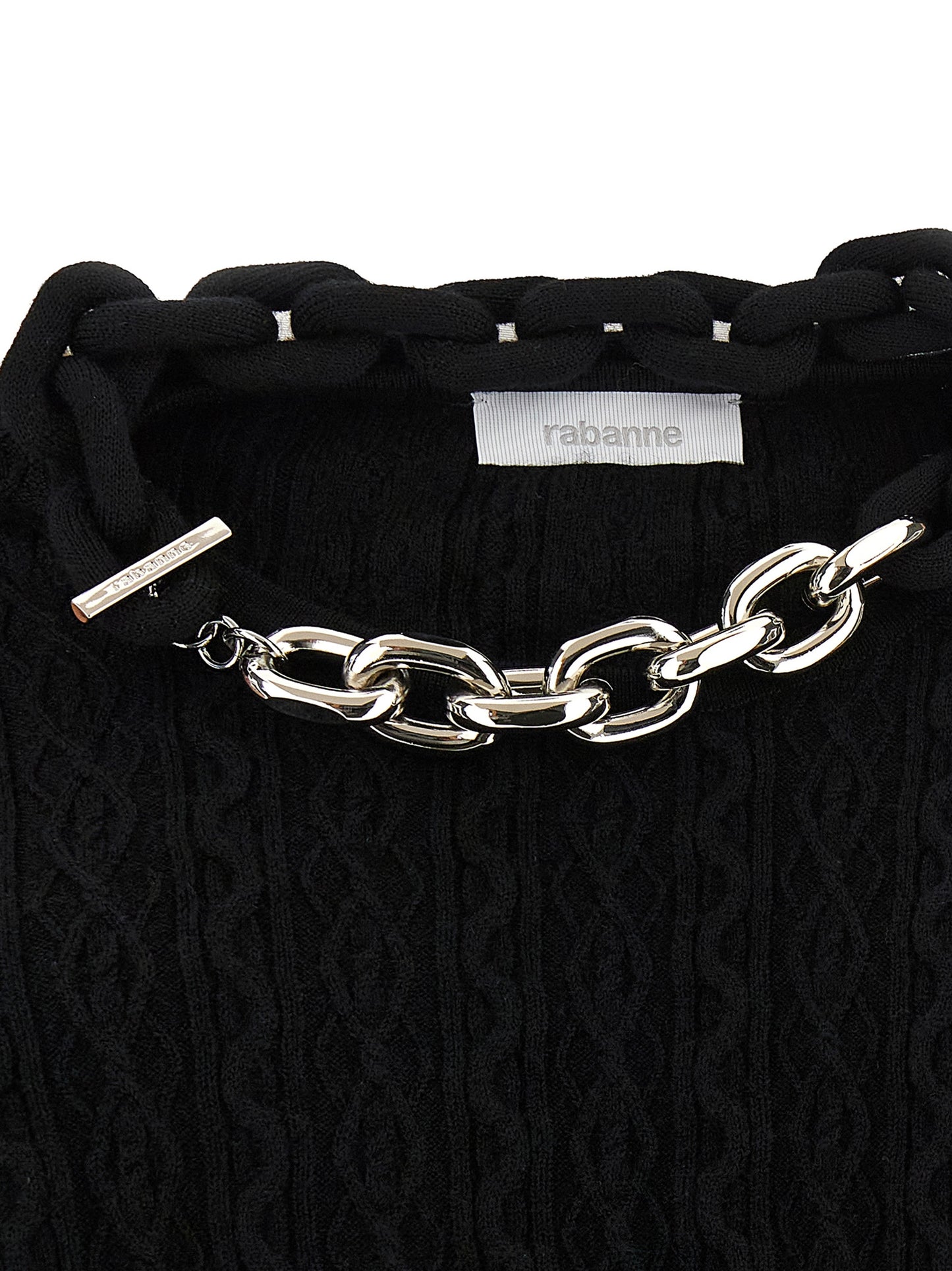 Paco Rabanne Black Wool Cardigan