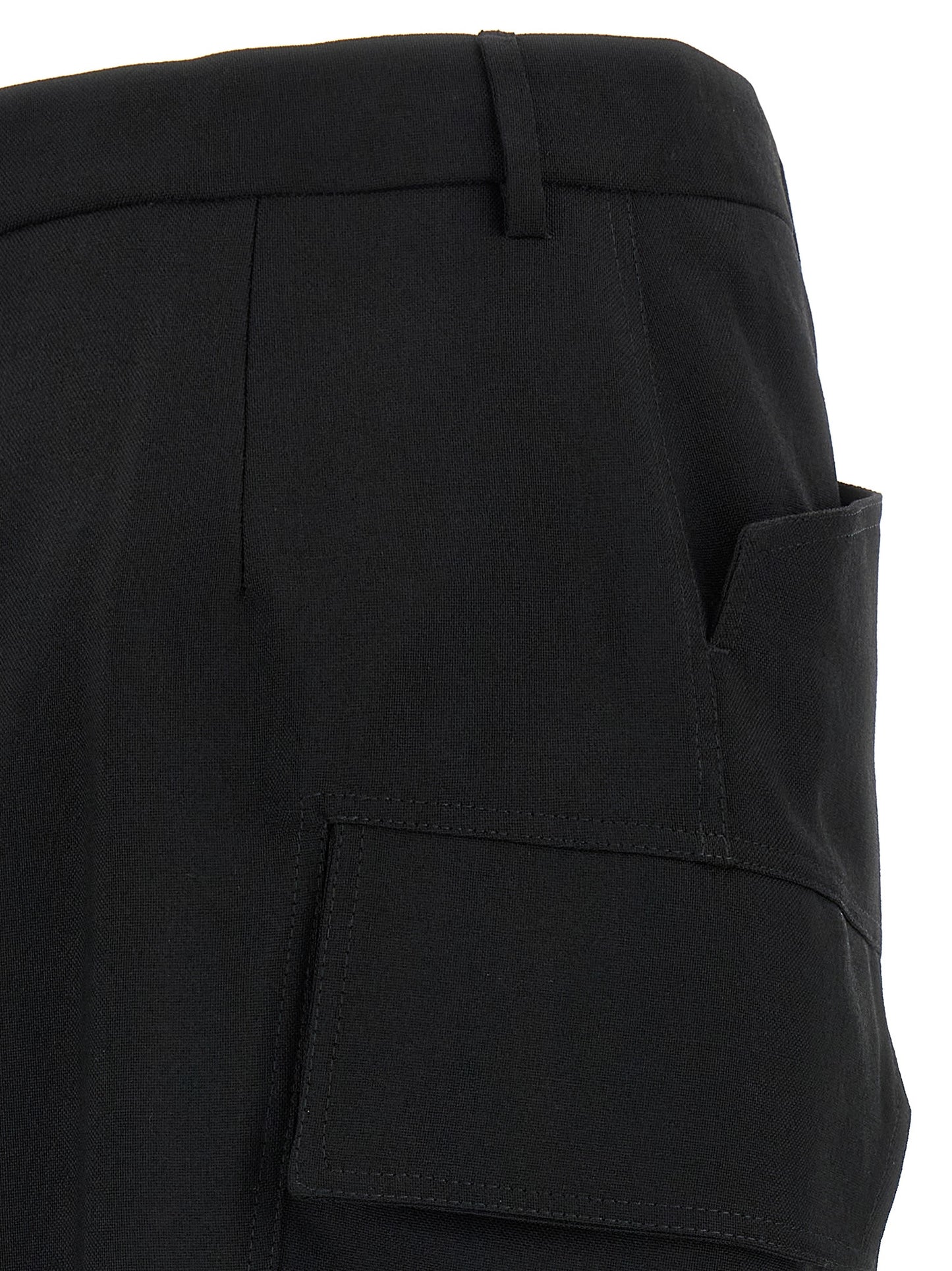 Rick Owens Black Wool Midi Skirt